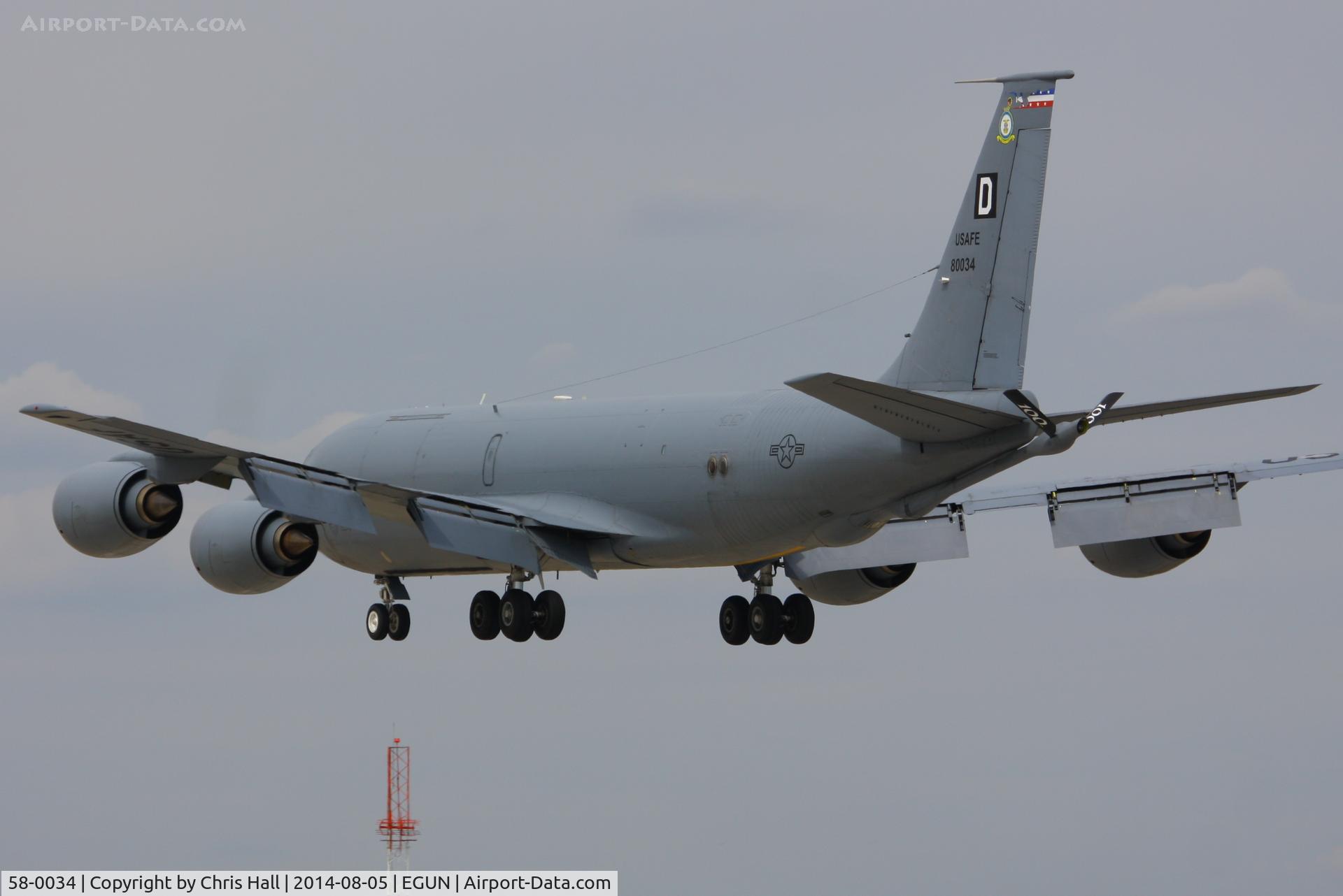 58-0034, 1958 Boeing KC-135R Stratotanker C/N 17779, 100th Air Refueling Wing