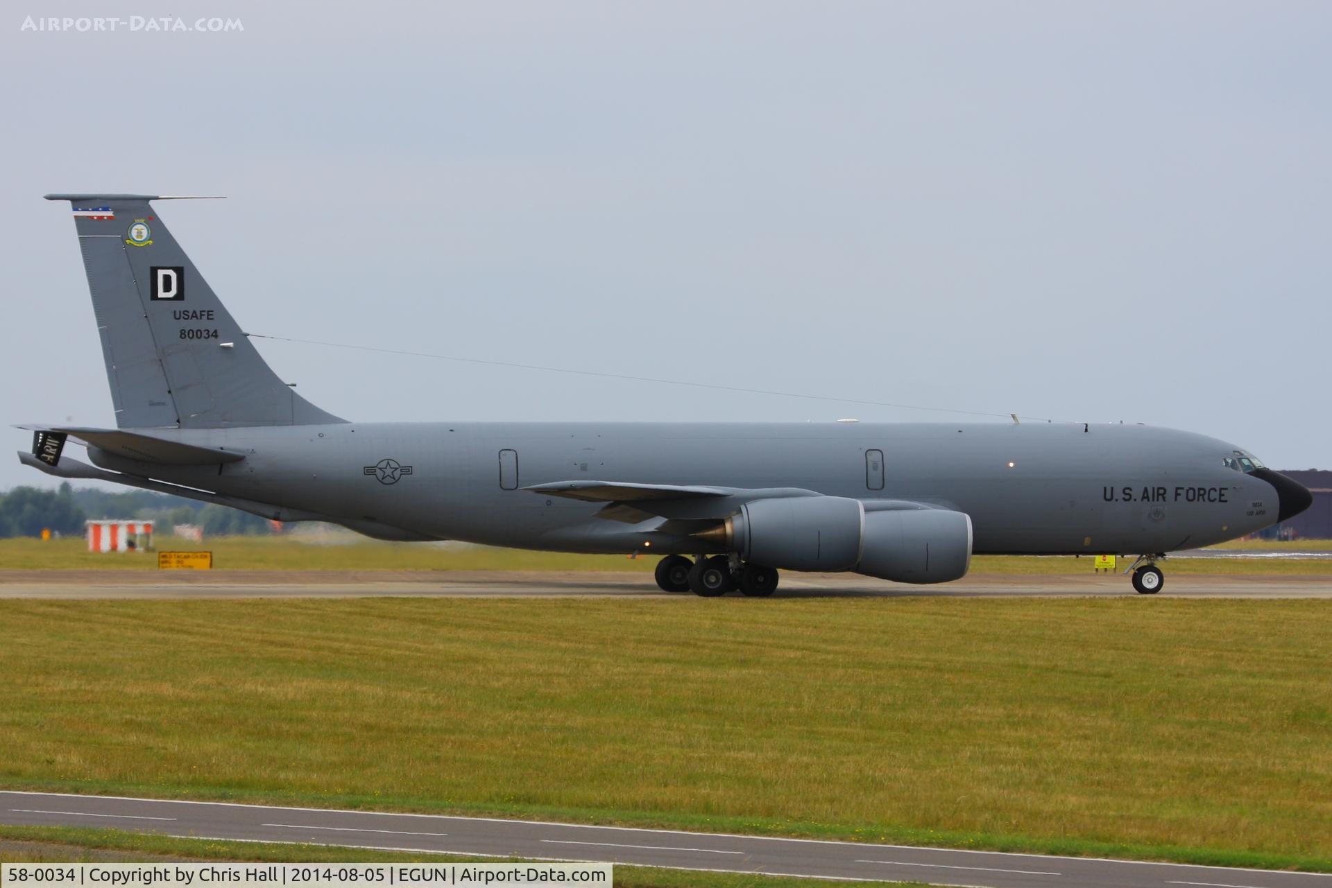 58-0034, 1958 Boeing KC-135R Stratotanker C/N 17779, 100th Air Refueling Wing
