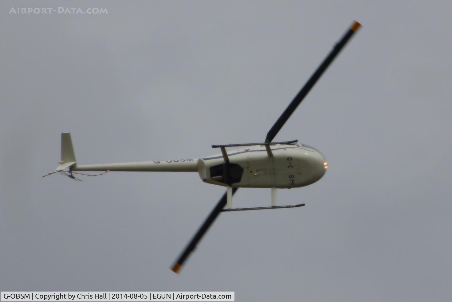 G-OBSM, 2001 Robinson R44 Raven C/N 1030, over RAF Mildenhall