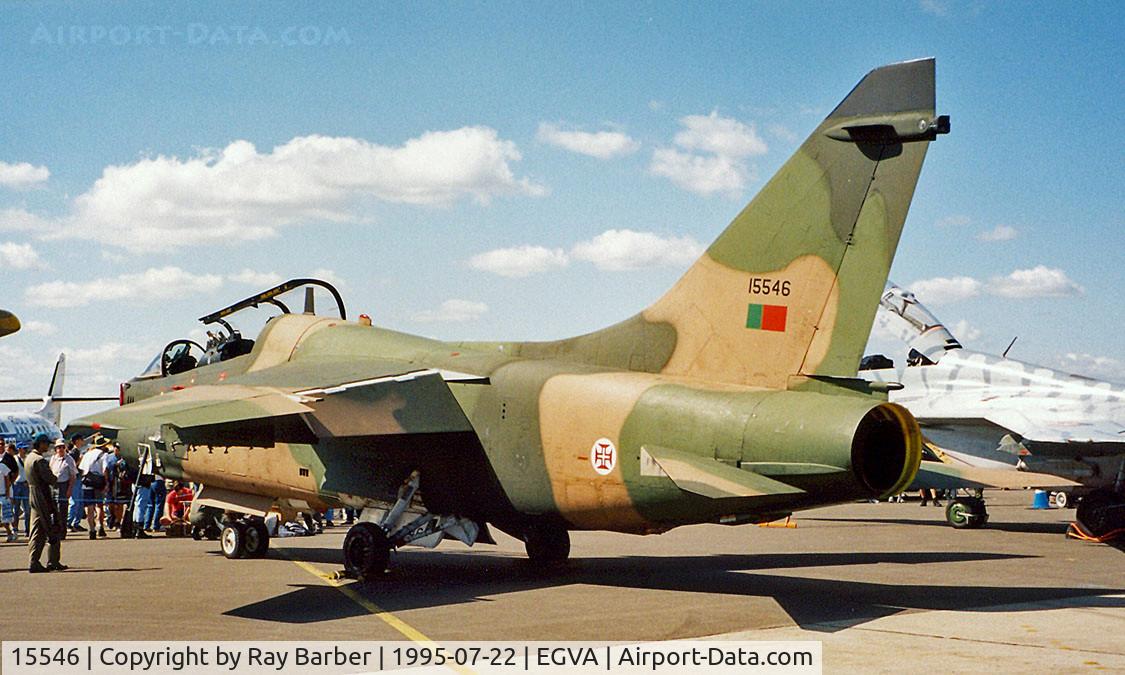 15546, LTV TA-7P Corsair II C/N A-105, Ling-Temco-Vought TA-7P Corsair II [A-177] (Portuguese Air Force) RAF Fairford~G 22/07/1995