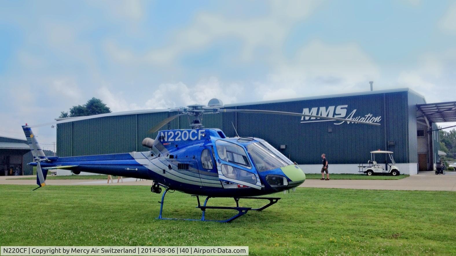 N220CF, 2001 Eurocopter AS-350B-2 Ecureuil Ecureuil C/N 3411, N220CF now owned by Mercy Air Helicopter Inc. FL, at MMS Aviation for preparation for humanitarian aid services in Africa.