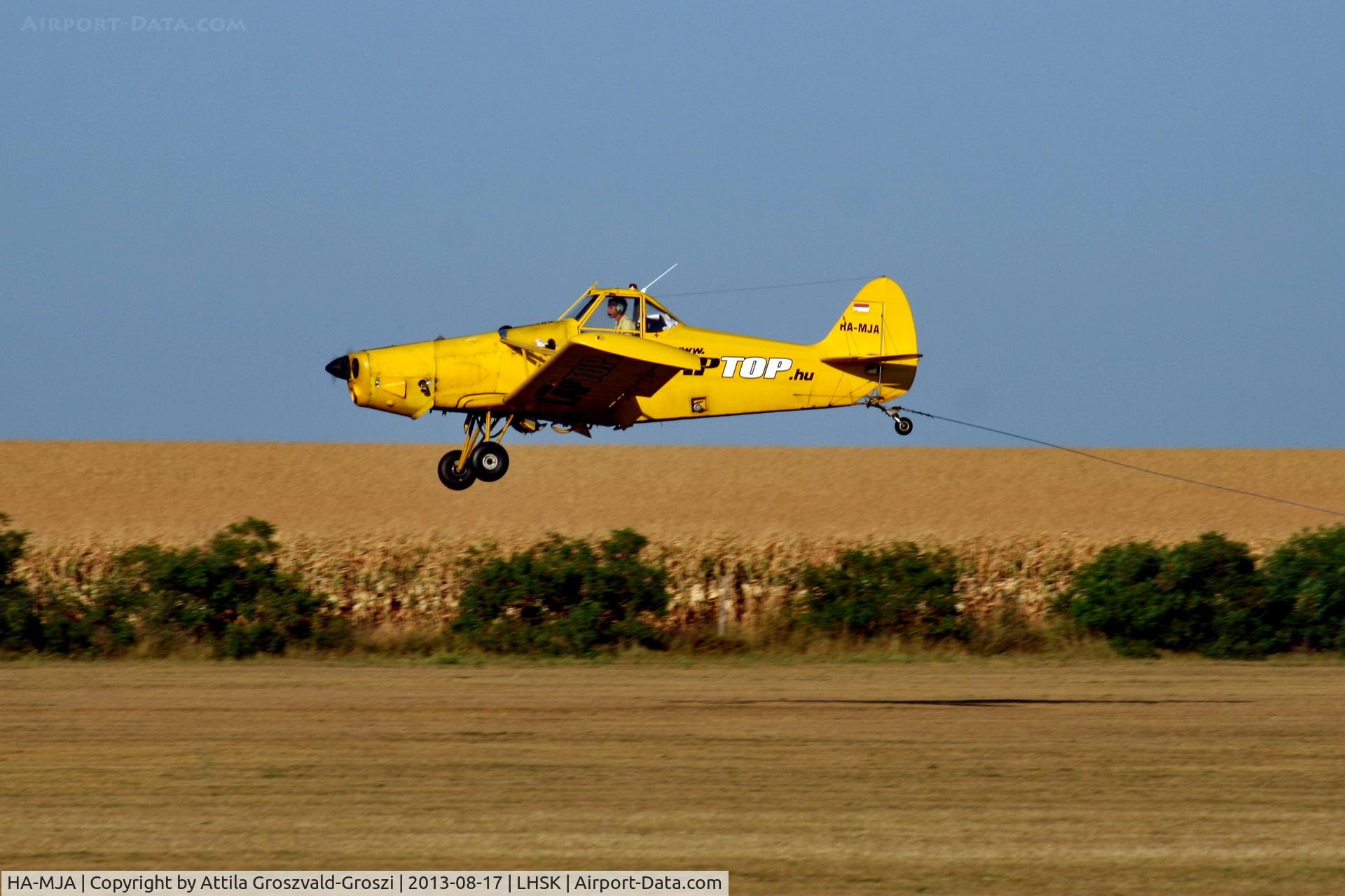 HA-MJA, 1963 Piper PA-25-235 Pawnee C/N 25-2908, Siofok-Kiliti Airport towing...