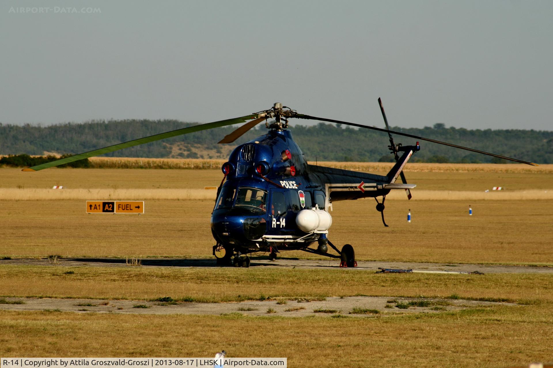 R-14, Mil (PZL-Swidnik) Mi-2 C/N 536120, Siofok-Kiliti Airport Hungarian Police helicopter