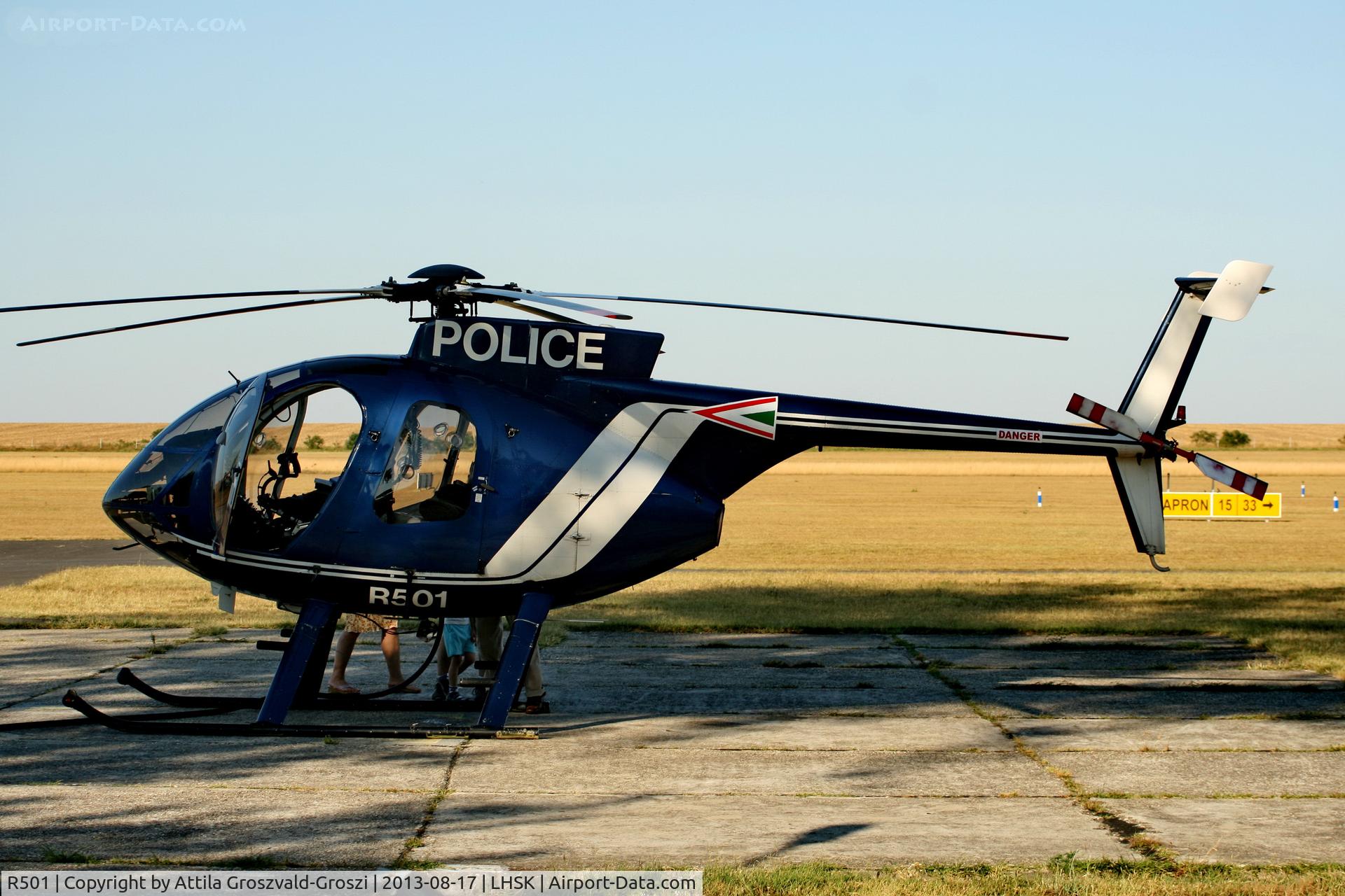 R501, 1989 McDonnell Douglas MD-500E (369E) C/N 0367E, Siofok-Kiliti Airport, Hungarian Police helicopter