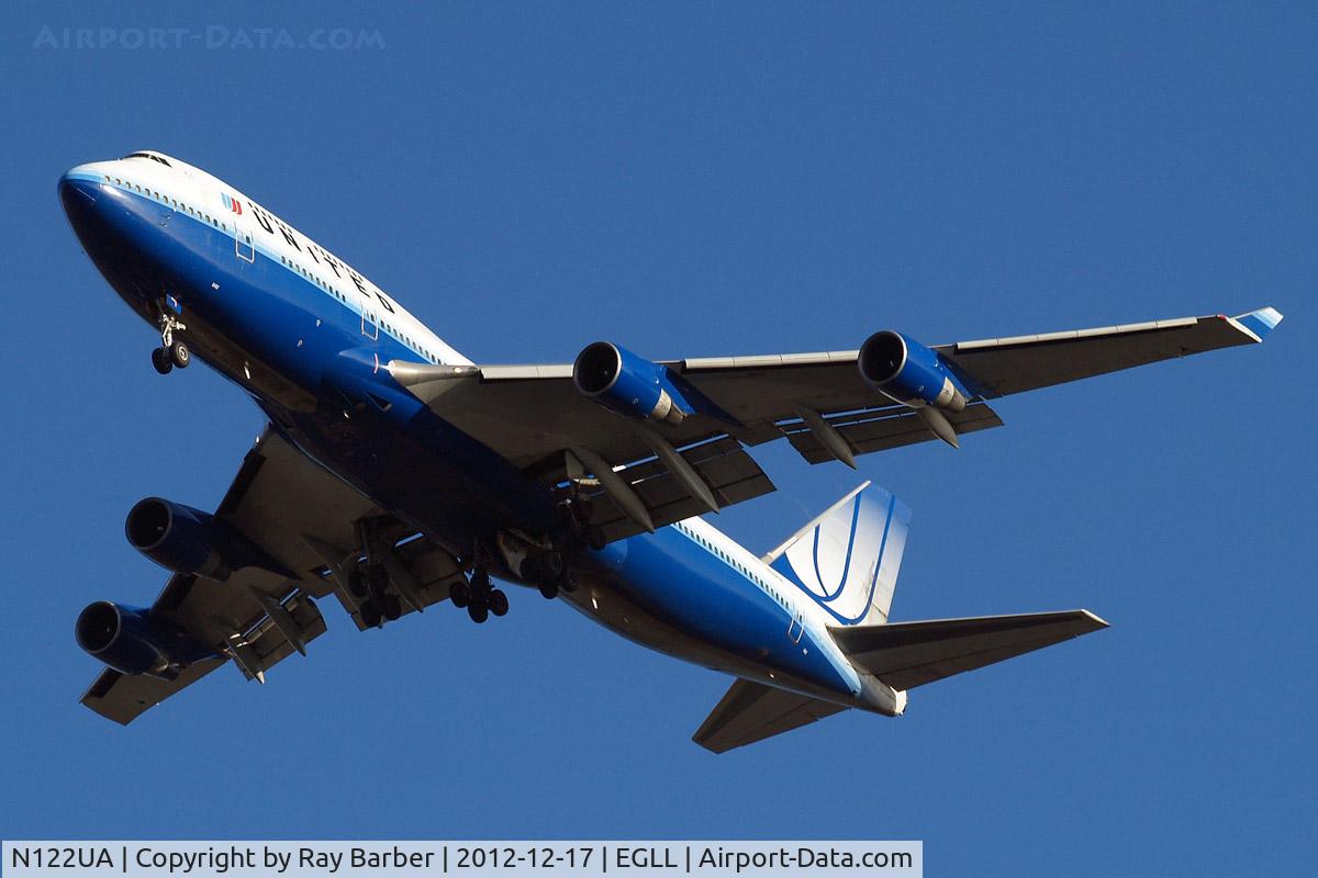 N122UA, 1999 Boeing 747-422 C/N 29168, Boeing 747-422 [29168] (United Airlines) Home~G 17/12/2012. On approach 27R.