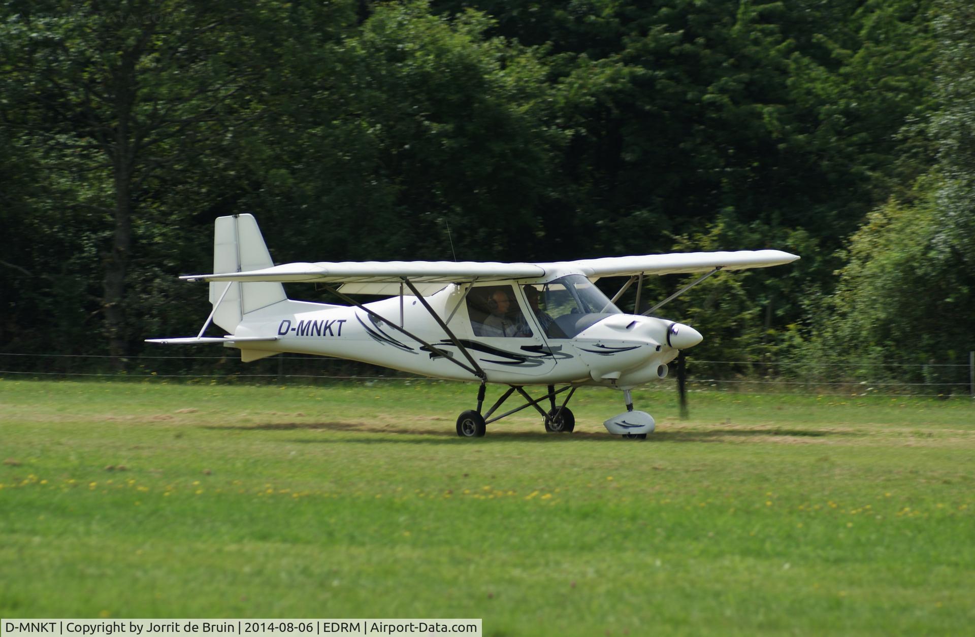 D-MNKT, Comco Ikarus C42 C/N Not found D-MNKT, Just touched the hilly runway of Mont-Royal Traben-Trarbach airport.