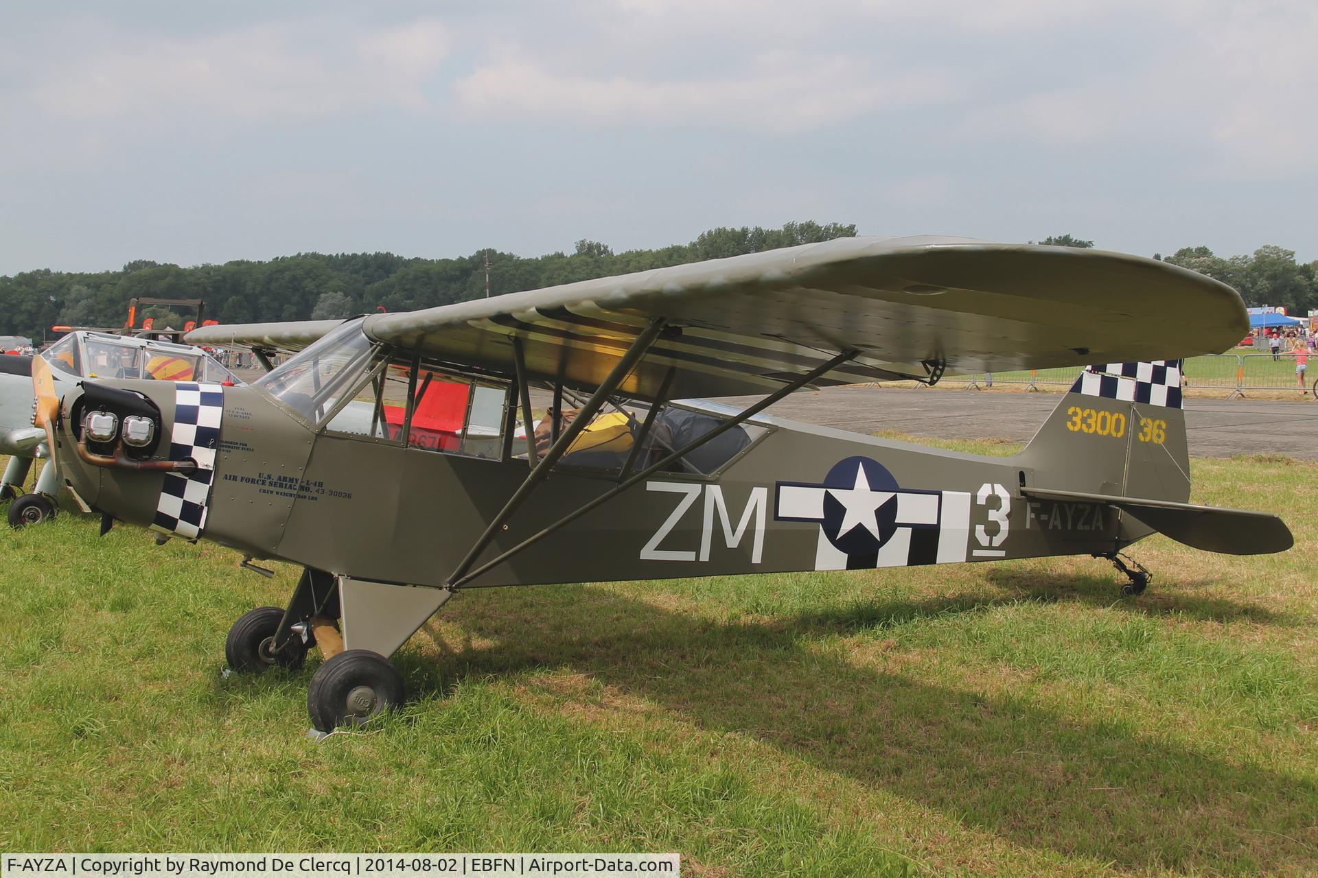 F-AYZA, 1943 Piper L-4H Grasshopper (J3C-65D) C/N 11327, Koksijde Fly-in 2-8-2014