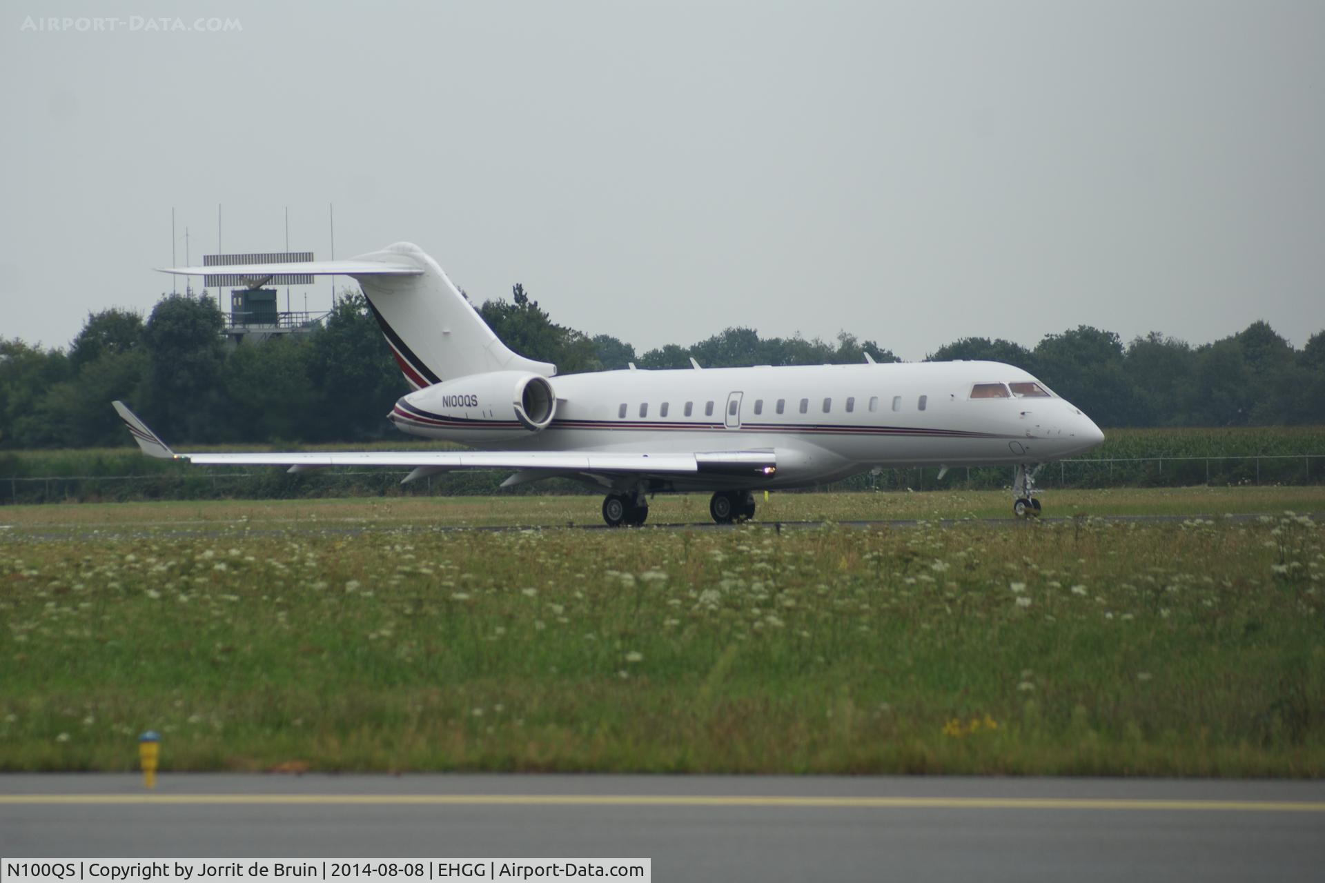 N100QS, 2012 Bombardier BD-700-1A11 Global 5000 C/N 9480, The N100QS backtracks runway 05 to fly with full fuel all the way over the ocean to Charlotte, NC, USA.