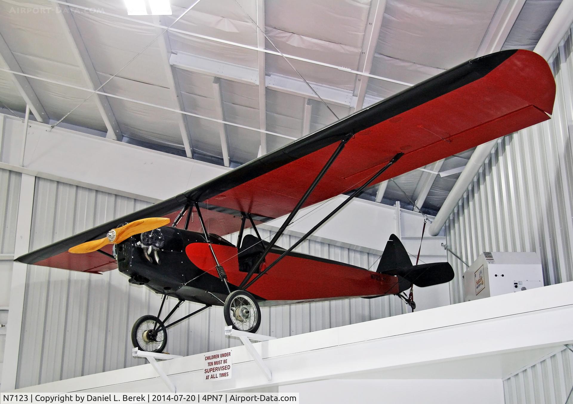 N7123, 1927 Nussbaumer BAUMER-HEATH C/N 12, This was one of the earliest U.S. homebuilt designs.  This fine 1927 example rests at the Eagle's Mere Air Museum.