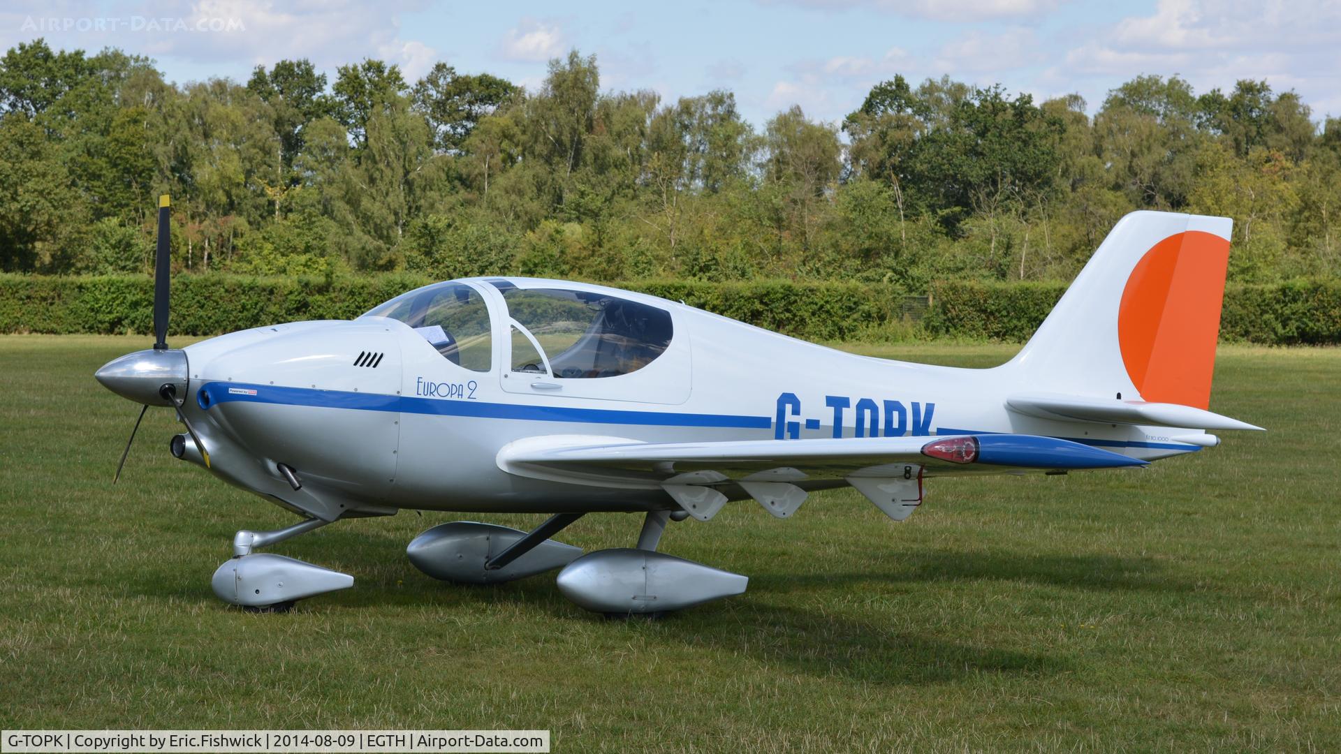 G-TOPK, 2004 Europa XS Tri-Gear C/N PFA 247-14193, 1. G-TOPK visiting Shuttleworth (Old Warden) Aerodrome.