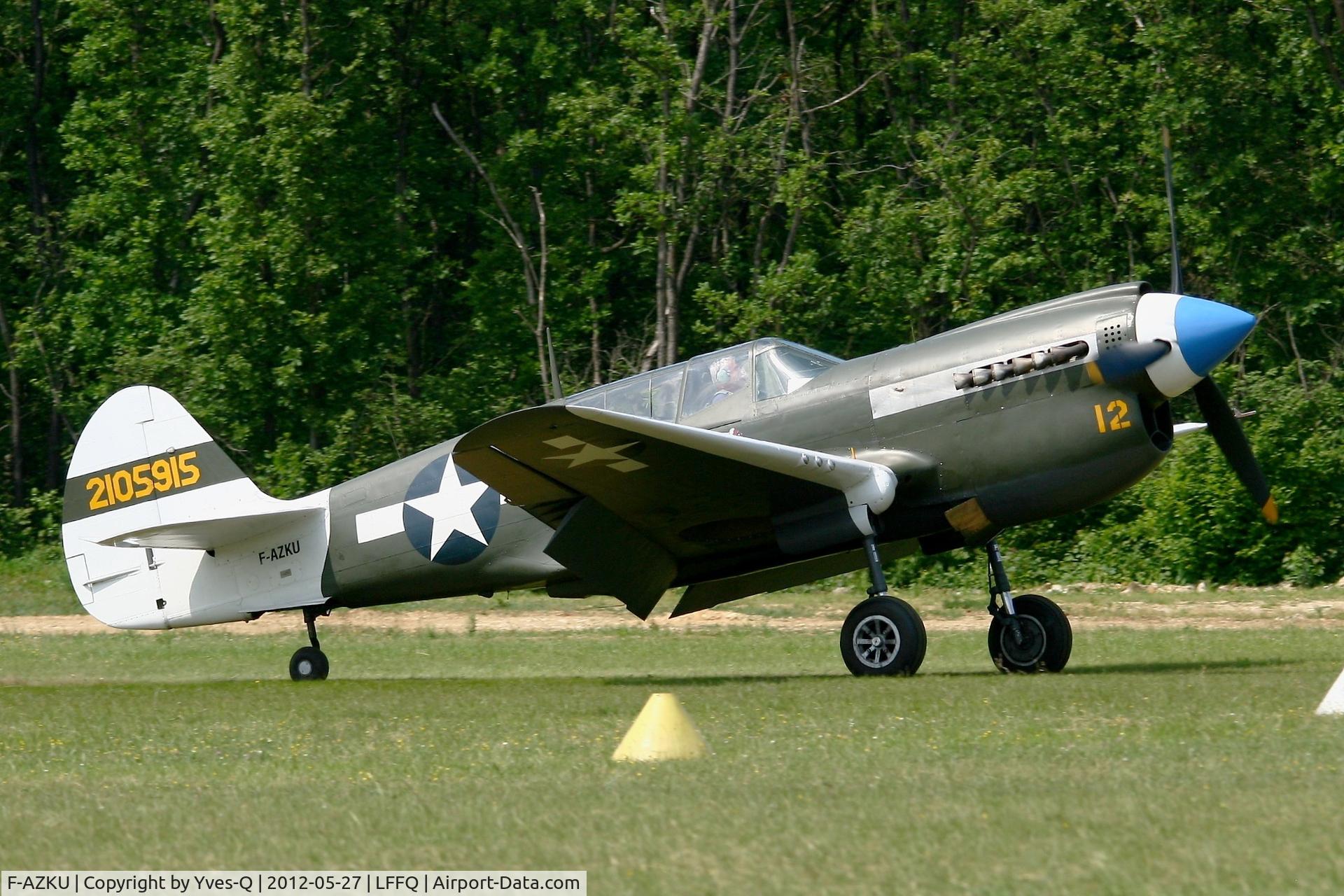 F-AZKU, 1942 Curtiss P-40N Warhawk C/N 29677, Curtiss P-40N Warhawk, La Ferté-Alais Airfield (LFFQ) Air Show 2012