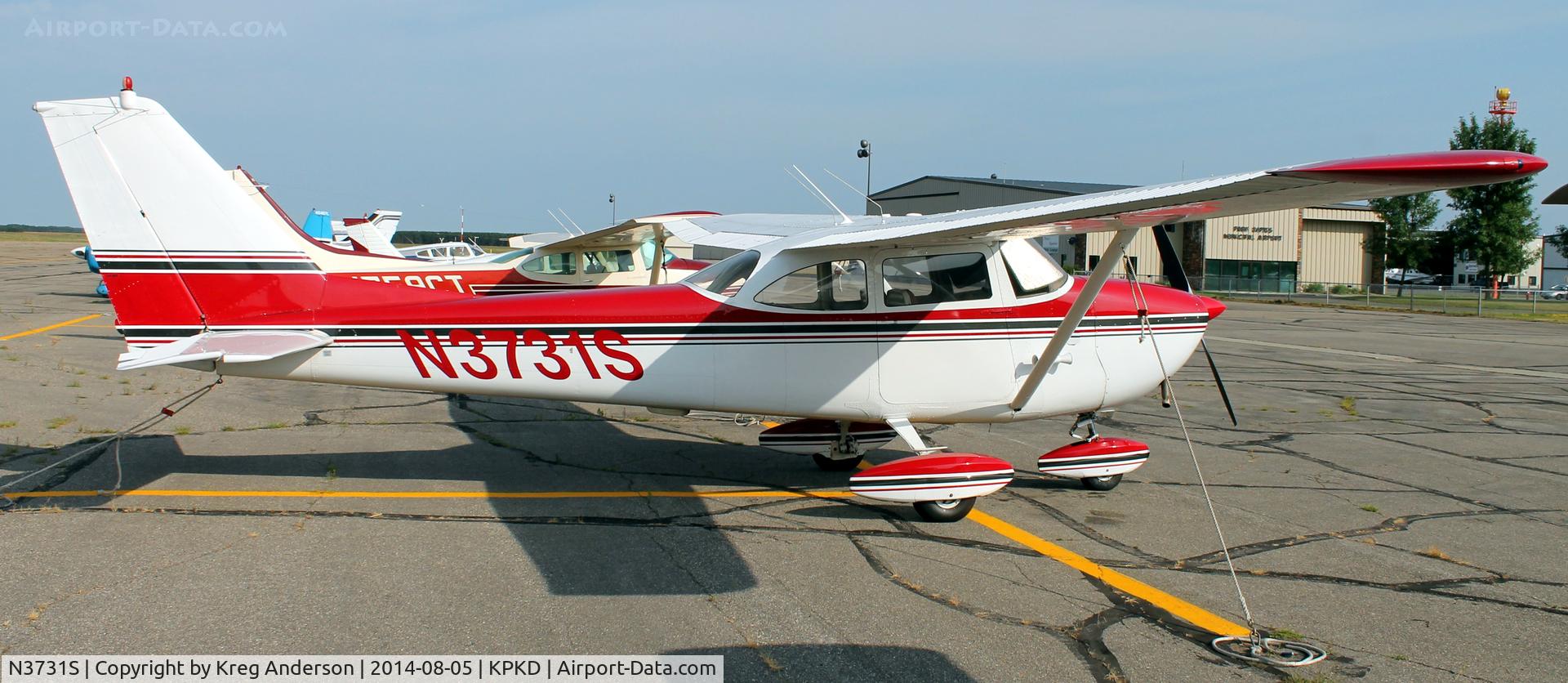 N3731S, 1963 Cessna 172E C/N 17250931, Cessna 172E Skyhawk on the ramp in Park Rapids, MN.