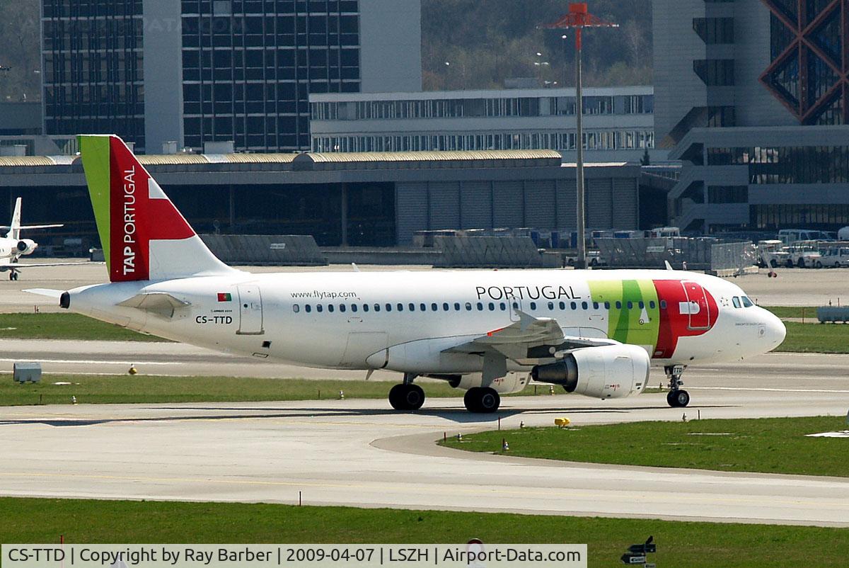 CS-TTD, 1998 Airbus A319-111 C/N 790, Airbus A319-111 [0790] (TAP Portugal) Zurich~HB 07/04/2009