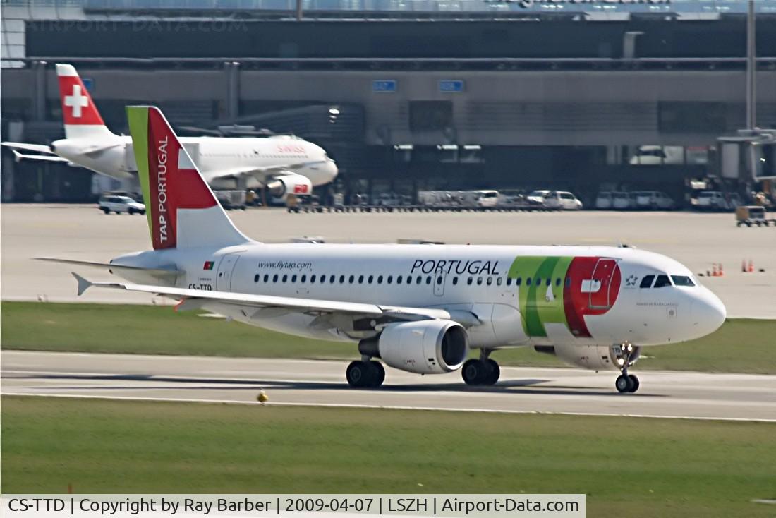 CS-TTD, 1998 Airbus A319-111 C/N 790, Airbus A319-111 [0790] (TAP Portugal) Zurich~HB 07/04/2009