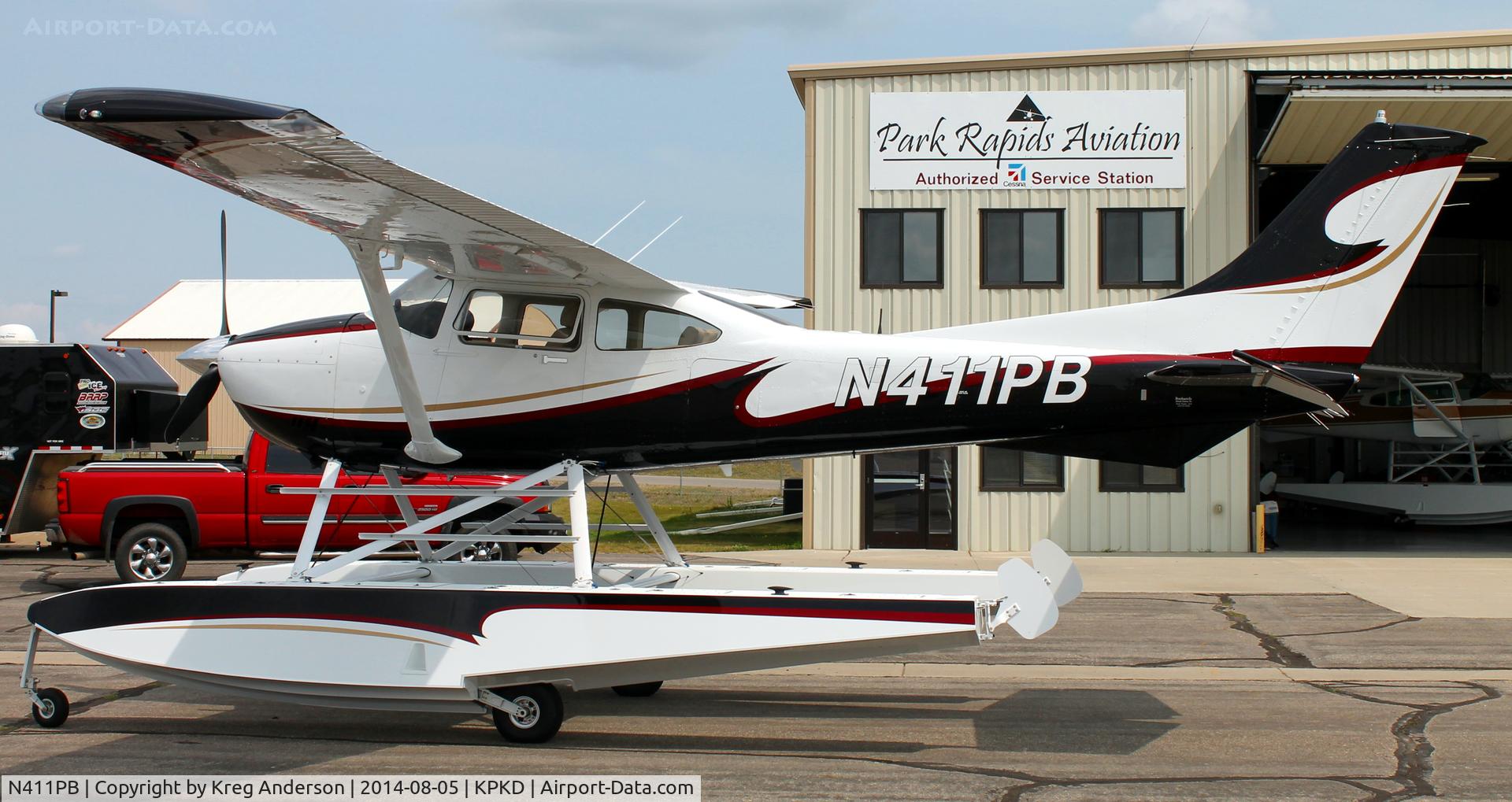 N411PB, 1983 Cessna 182R Skylane C/N 18268309, Cessna 182R Skylane on the ramp in Park Rapids, MN.