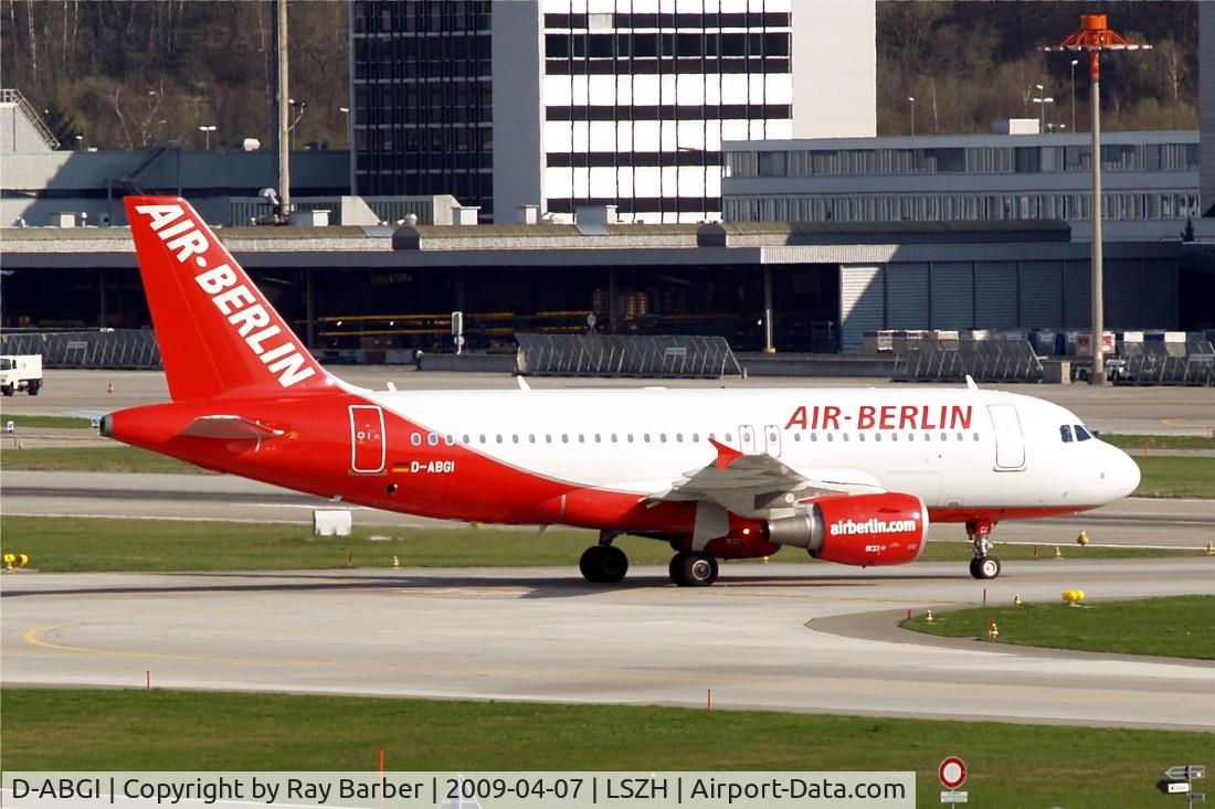 D-ABGI, 2007 Airbus A319-112 C/N 3346, Airbus A319-112 [3346] (Air Berlin) Zurich~HB 07/04/2009