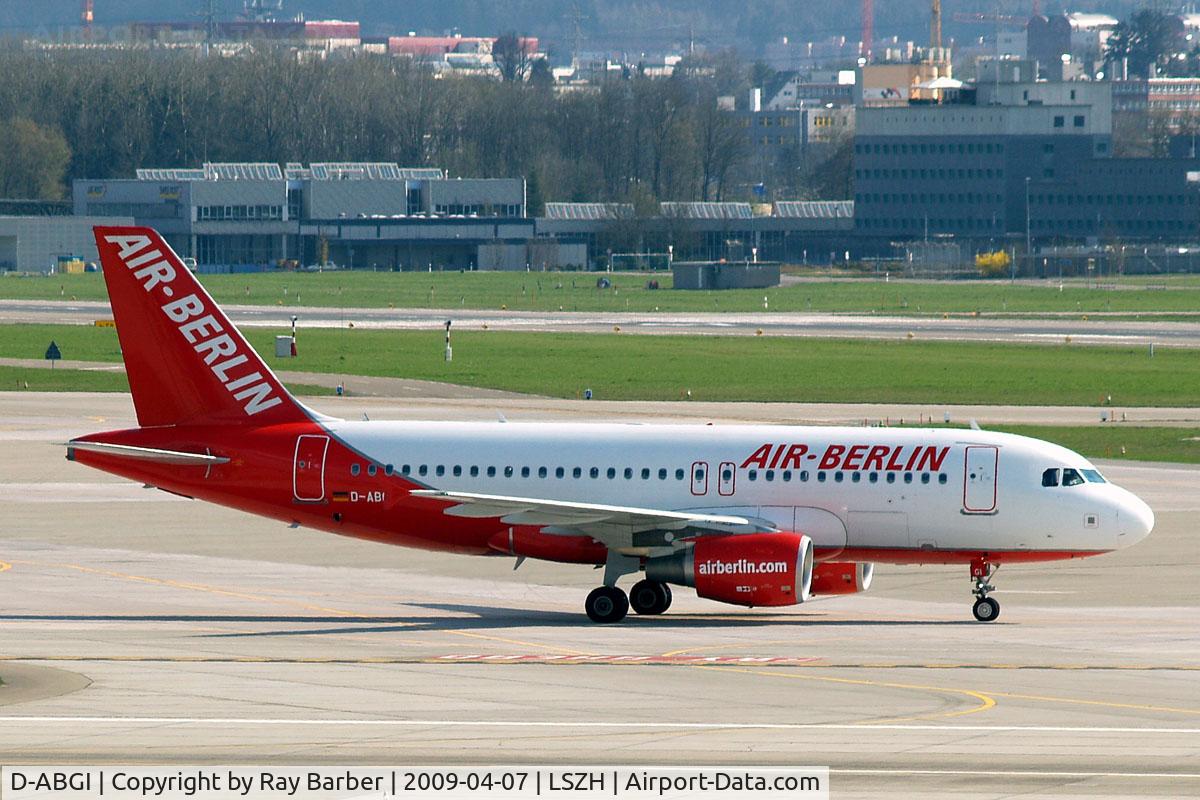 D-ABGI, 2007 Airbus A319-112 C/N 3346, Airbus A319-112 [3346] (Air Berlin) Zurich~HB 07/04/2009