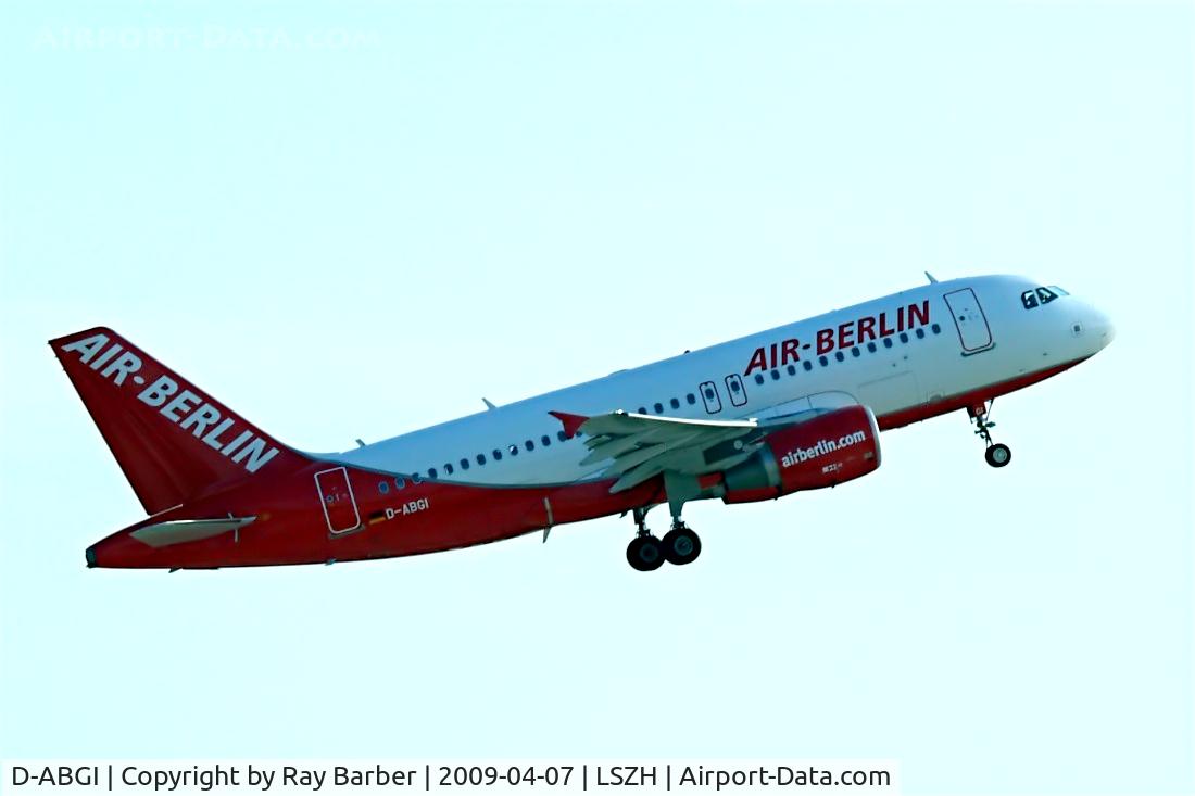 D-ABGI, 2007 Airbus A319-112 C/N 3346, Airbus A319-112 [3346] (Air Berlin) Zurich~HB 07/04/2009