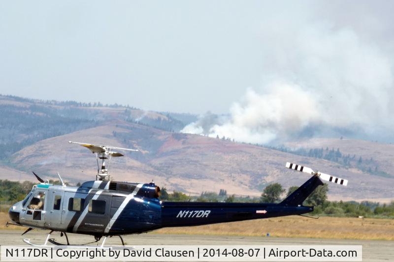 N117DR, 1995 Bell UH-1H Iroquois C/N 5204 (65-12871), On the tarmac at Bowers Field, Ellensburg, WA
Engaged in firefighting operations on the Snag Canyon Wildfire
Just settling in for a routine refueling break
August 8, 2014