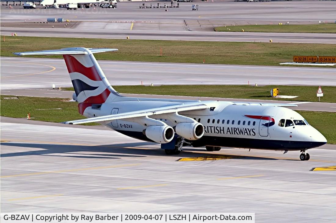 G-BZAV, 1998 British Aerospace Avro 146-RJ100 C/N E3331, British Aerospace BAe 146-RJ100 [E3331] (BA Cityflyer) Zurich~HB 07/04/2009
