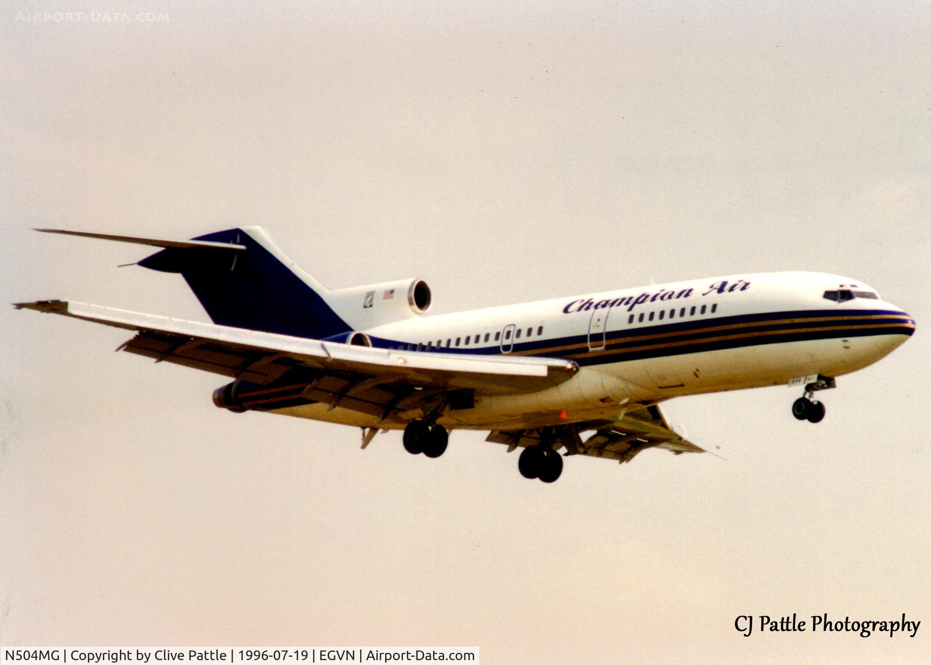 N504MG, 1967 Boeing 727-191 C/N 19395, Scanned from print, B727-191 N504MG landing at EGVN Brize Norton