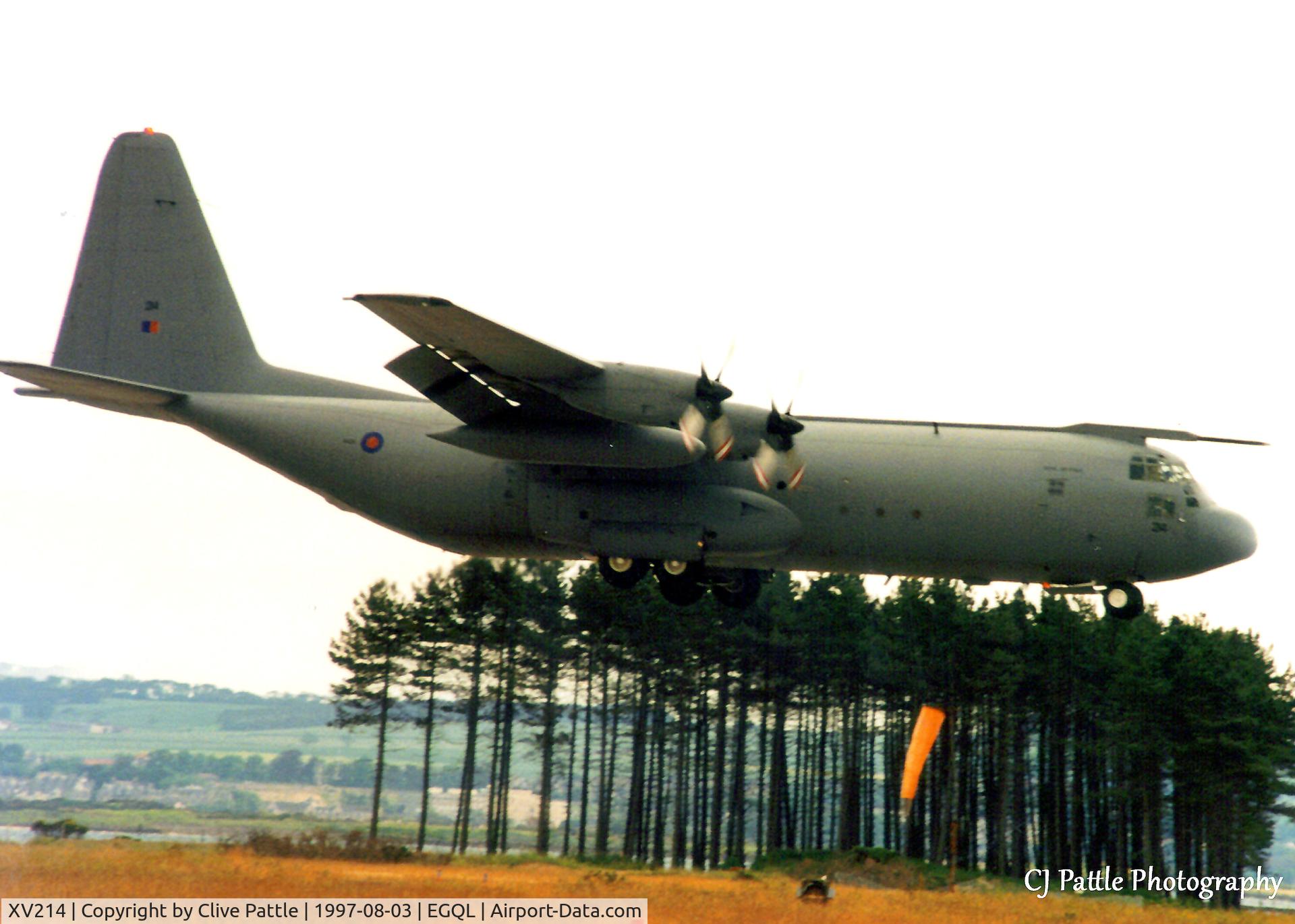 XV214, 1966 Lockheed C-130K Hercules C.3 C/N 382-4241, Scanned from print, Herc XV214 landing RWY 27 at RAF Leuchars, EGQL August 1997