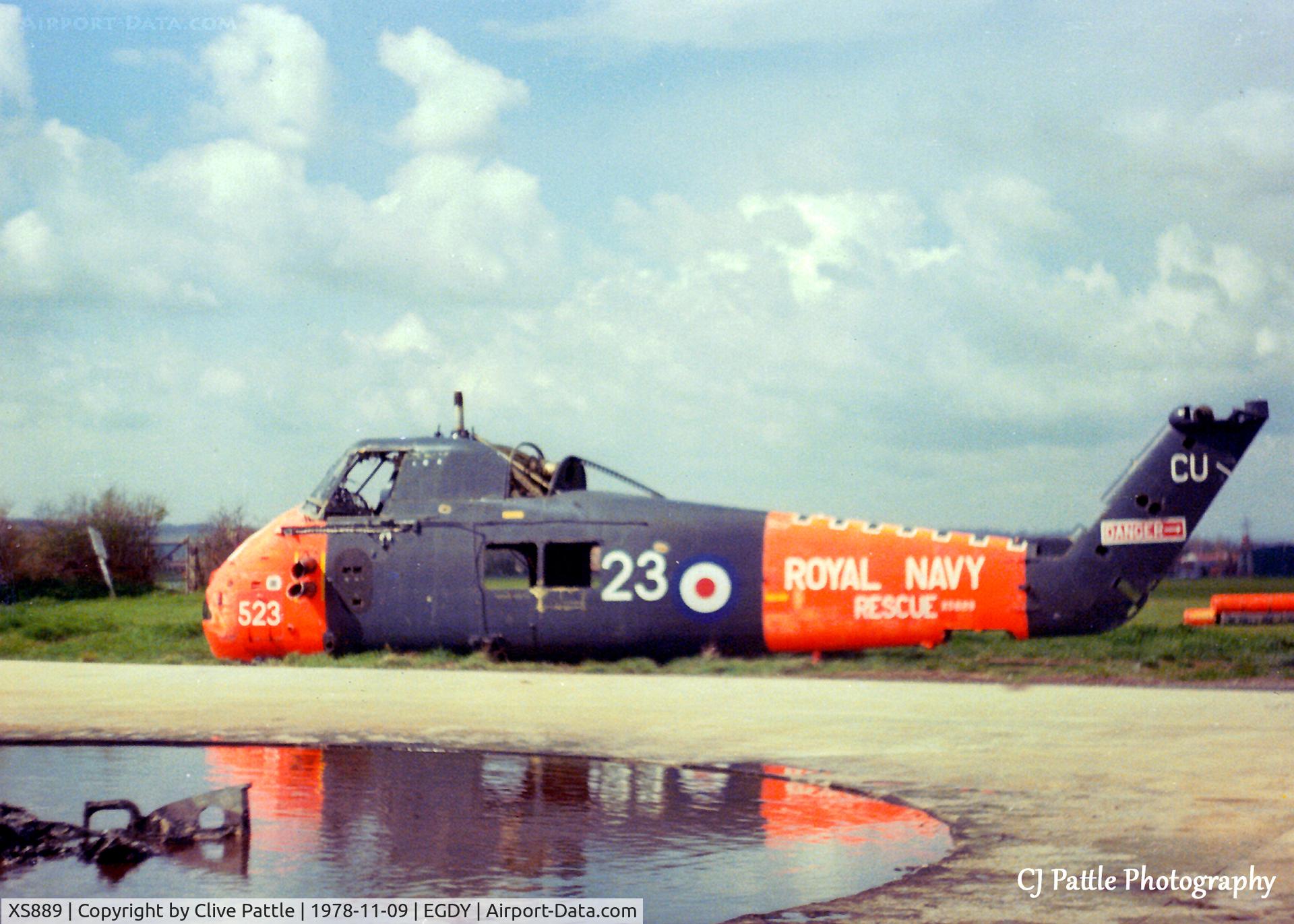 XS889, 1966 Westland Wessex HAS.1 C/N WA269, Scanned from print - apols for poor quality. Wessex HAS.1 on the dump at RNAS Yeovilton EGDY in Nov '78