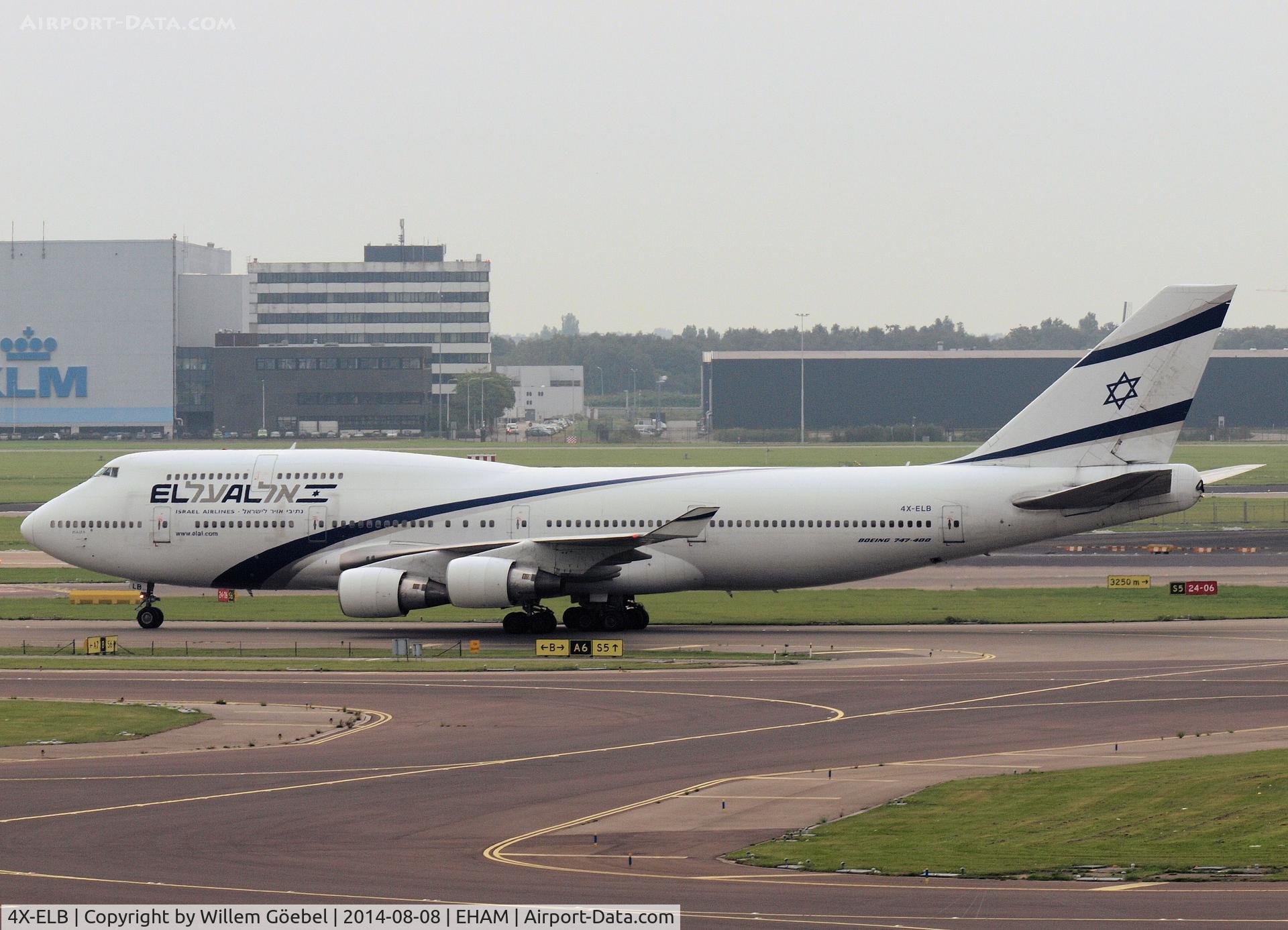 4X-ELB, 1994 Boeing 747-458 C/N 26056, Taxi to the gate of Schiphol Airport