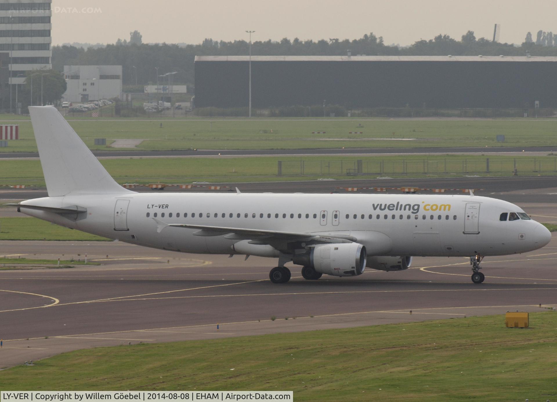 LY-VER, 1993 Airbus A320-212 C/N 409, Taxi to the gate of Schiphol Airport