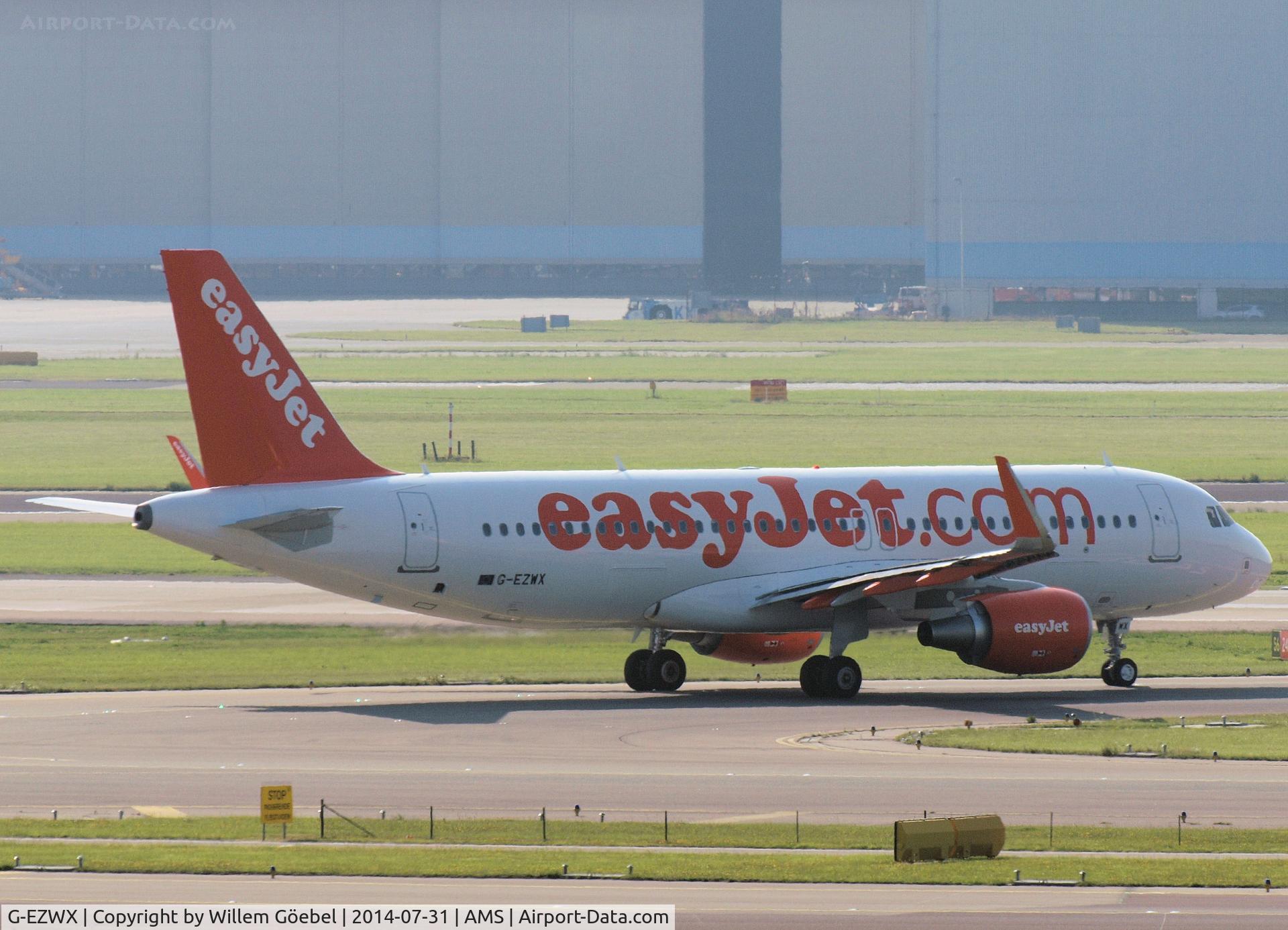 G-EZWX, 2014 Airbus A320-214 C/N 6192, Taxi to the gate of Schiphol Airport