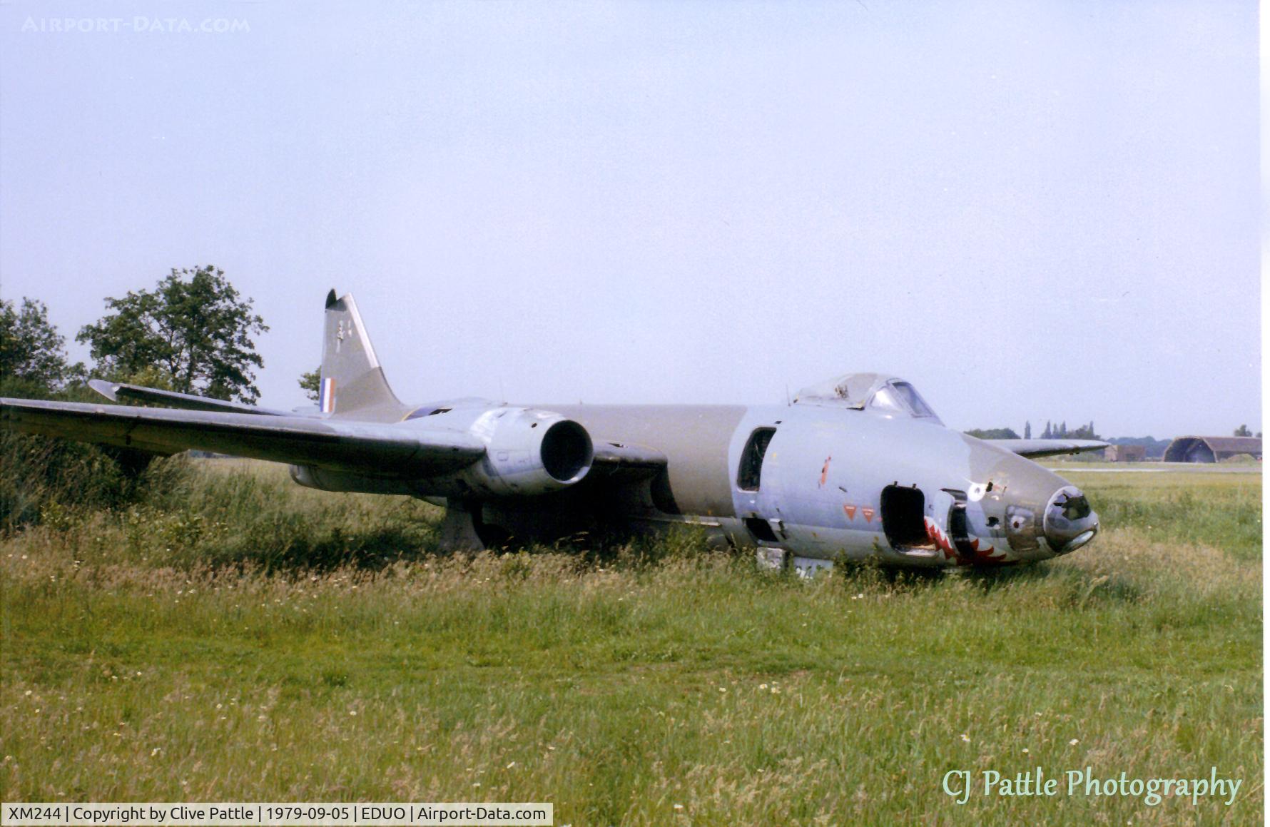 XM244, 1957 English Electric Canberra B(1).8 C/N Not found XM244, Scanned from print, ex 16 Sqn Canberra XM244 on the dump at RAF Gutersloh (EDUO/ETUO) Sep '79. It finally demised in 1993.