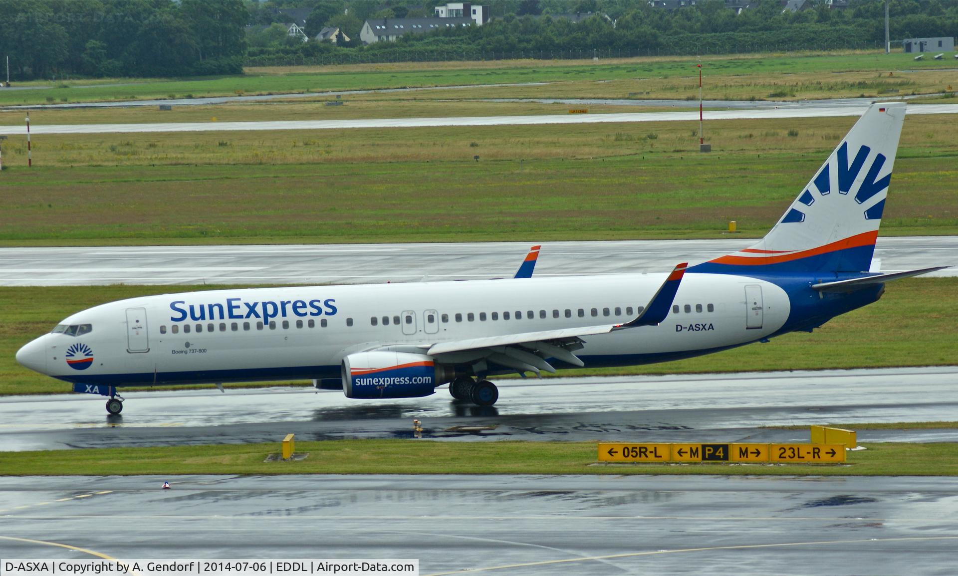 D-ASXA, 1999 Boeing 737-8Z9 C/N 28178, Sun Express Deutschland, seen here taxiing at Düsseldorf Int'l(EDDL)
