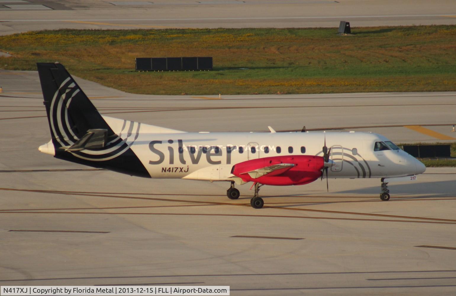 N417XJ, Saab 340B C/N 340B417, Silver Saab 340