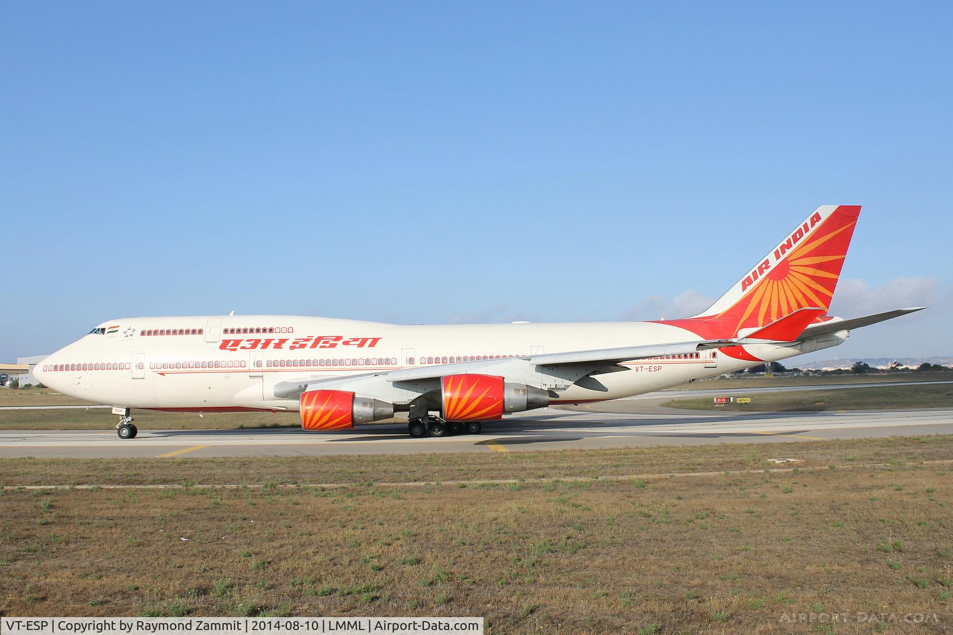 VT-ESP, 1994 Boeing 747-437 C/N 27214, B747 VT-ESP Air India. The aircraft came to Malta to transport back to Mumbai, Indian workers who were in Libya during the Libyan civil conflict.