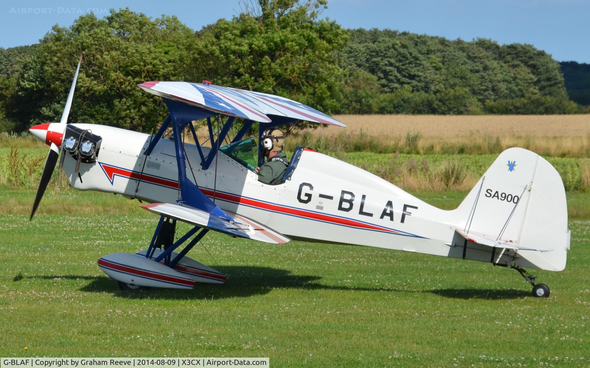 G-BLAF, 1987 Stolp SA-900 V-Star C/N PFA 106-10651, About to depart.