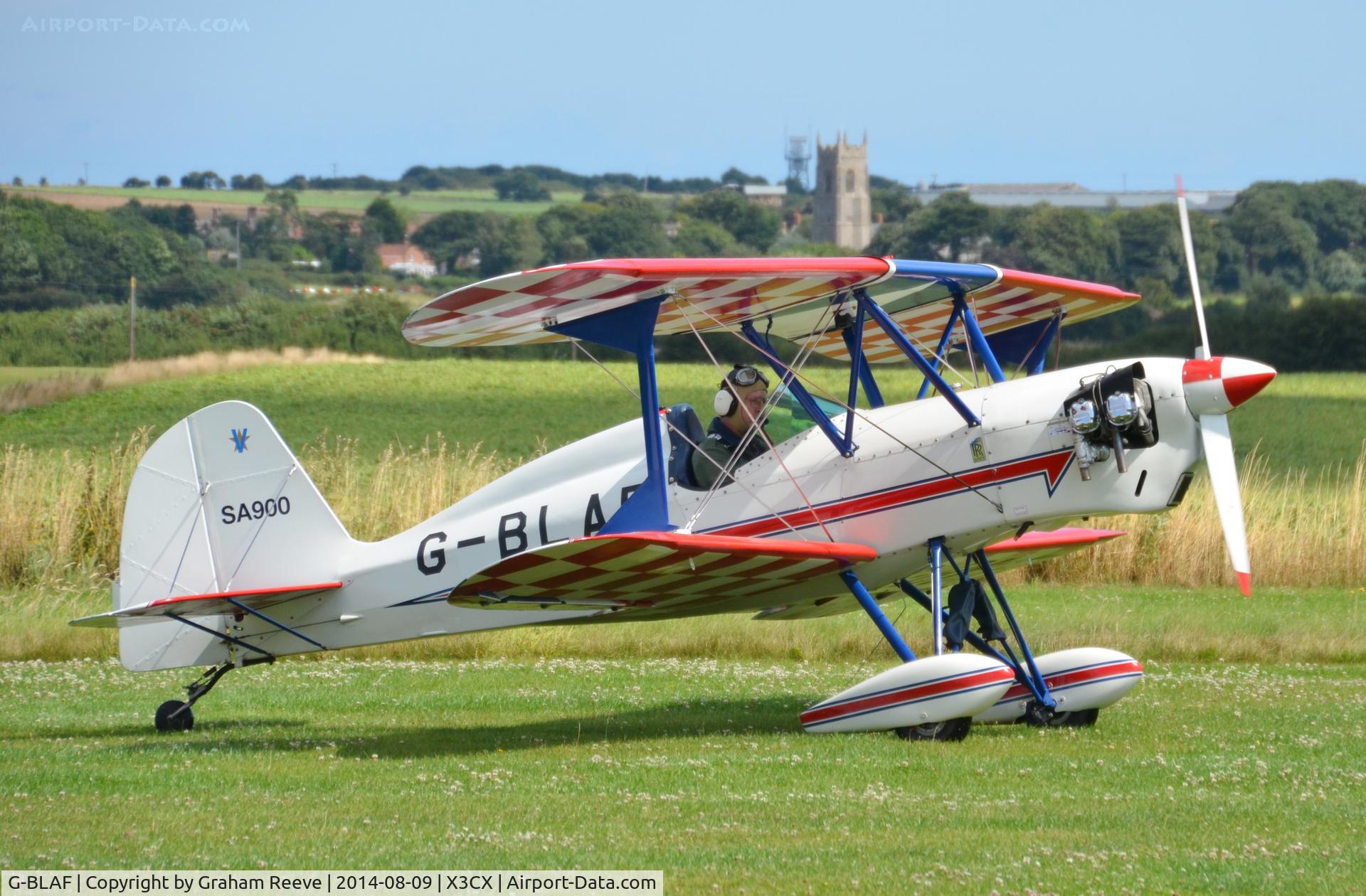 G-BLAF, 1987 Stolp SA-900 V-Star C/N PFA 106-10651, Just landed.