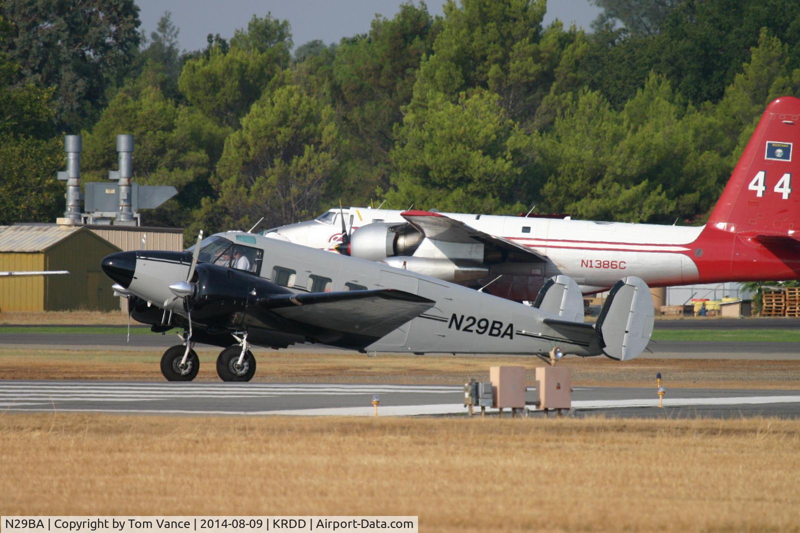 N29BA, Beech H-18 C/N BA-625, set to depart Redding, CA