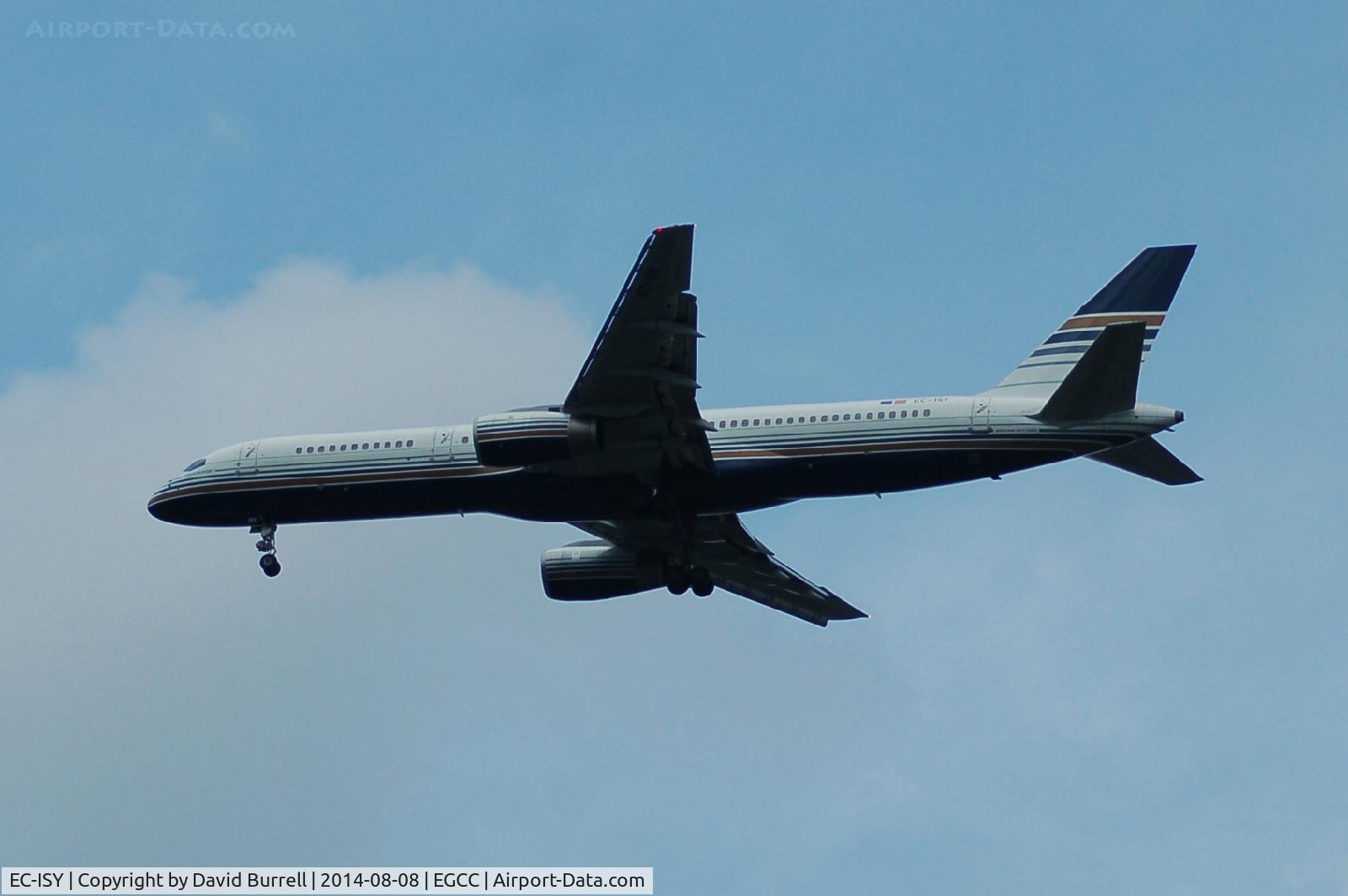 EC-ISY, 1993 Boeing 757-256 C/N 26241, Privilege Style Boeing 757-256 EC-ISY on approach to Manchester Airport.