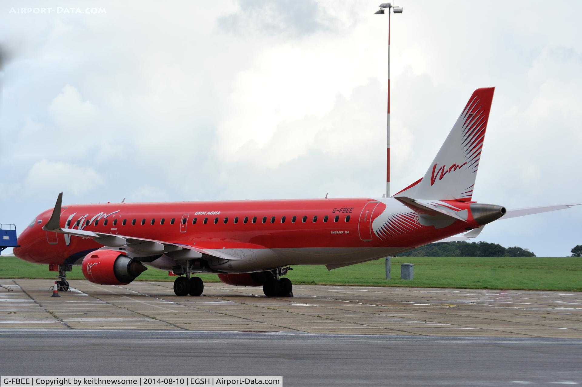 G-FBEE, 2007 Embraer 195LR (ERJ-190-200LR) C/N 19000093, Out of spray shop in VIM colour scheme.