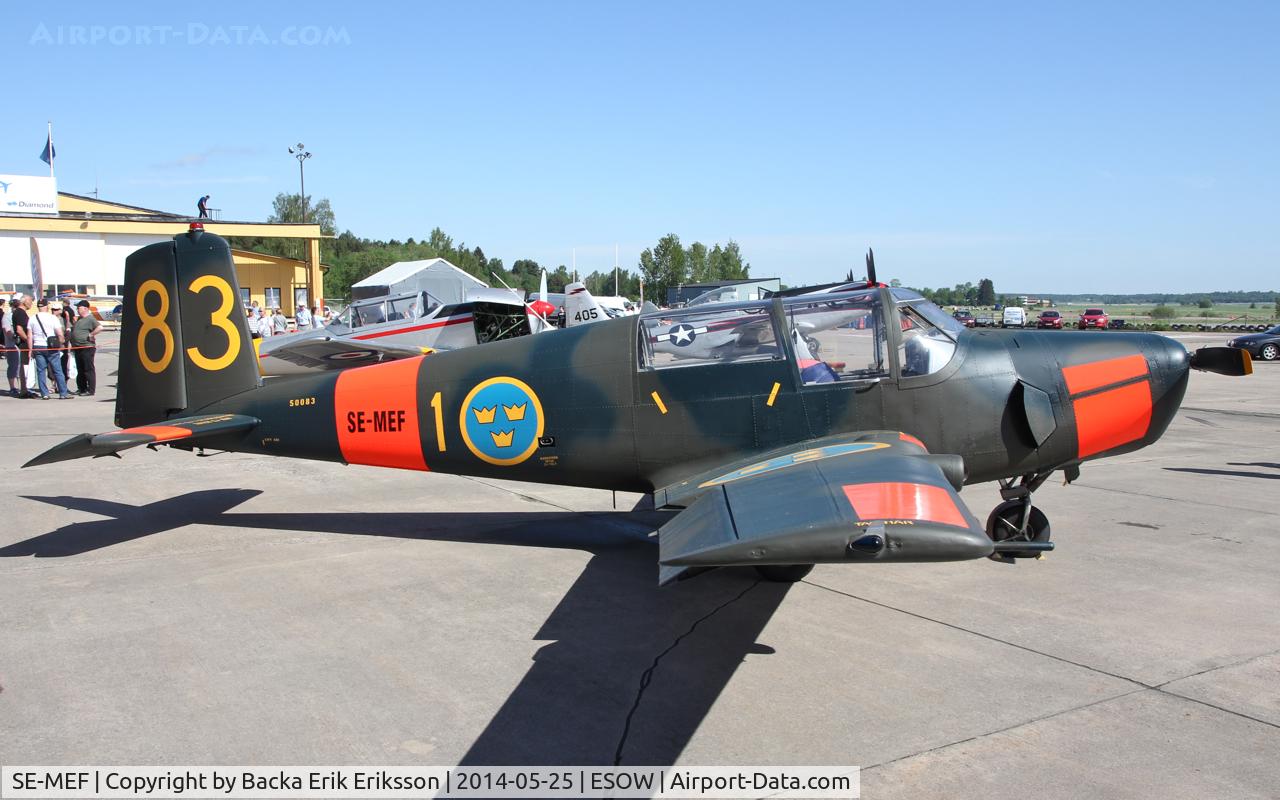 SE-MEF, 1960 Saab 91C Safir C/N 91-398, Västerås RollOut Airshow 2014.