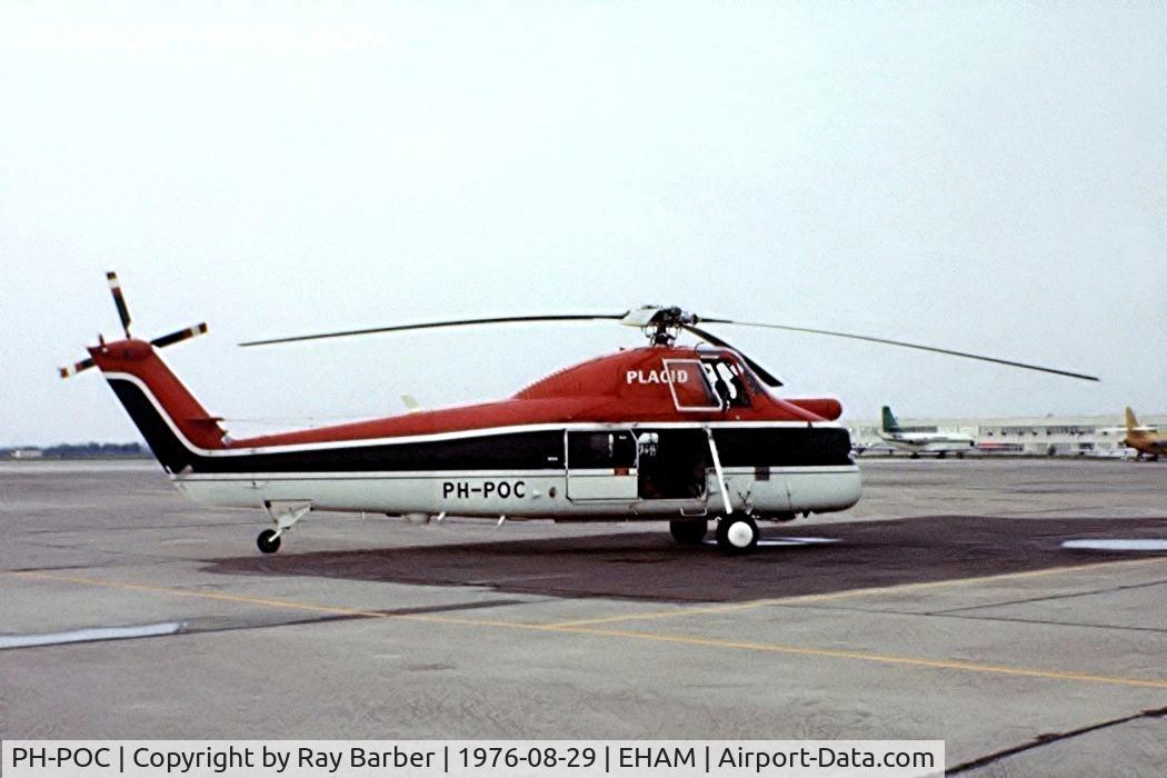 PH-POC, 1957 Sikorsky S-58ET C/N 58-721, Sikorsky S-58ET [58-721] (Placid) Amsterdam-Schiphol~PH 29/08/1976. From a slide.