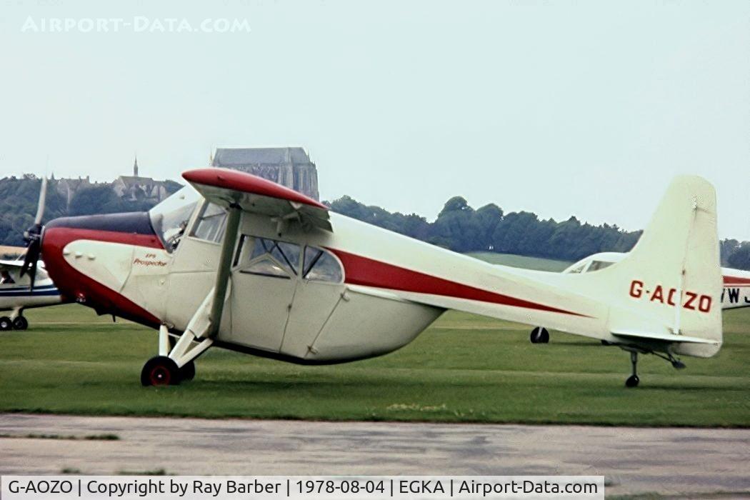 G-AOZO, Edgar Percival EP-9 Prospector C/N 29, G-AOZO    Lancashire Aircraft EP.9 Prospector 1 [29] Shoreham~G 04/08/1978. From a slide.
