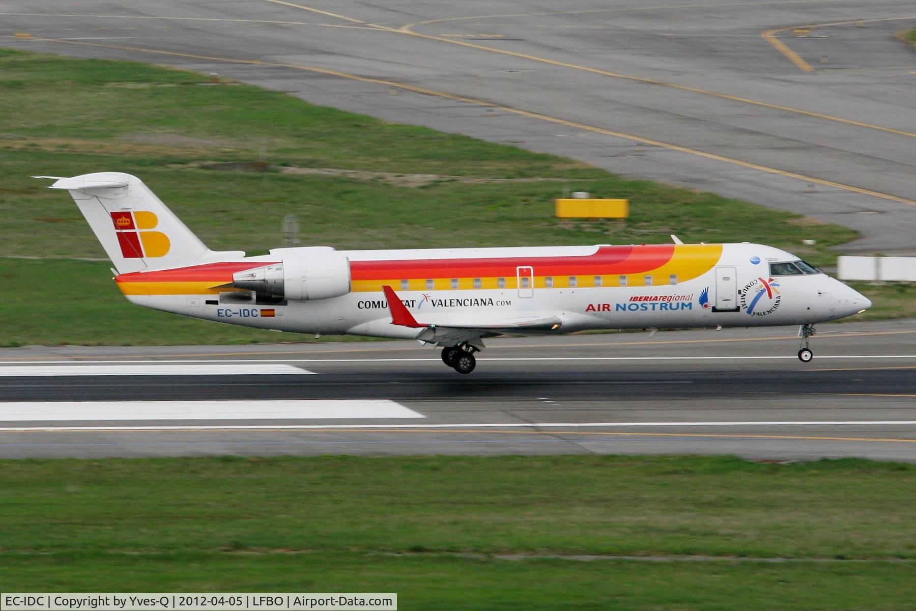 EC-IDC, 2002 Bombardier CRJ-200ER (CL-600-2B19) C/N 7622, Canadair Regional Jet CRJ-200ER, Landing Rwy 14R, Toulouse Blagnac Airport (LFBO-TLS)