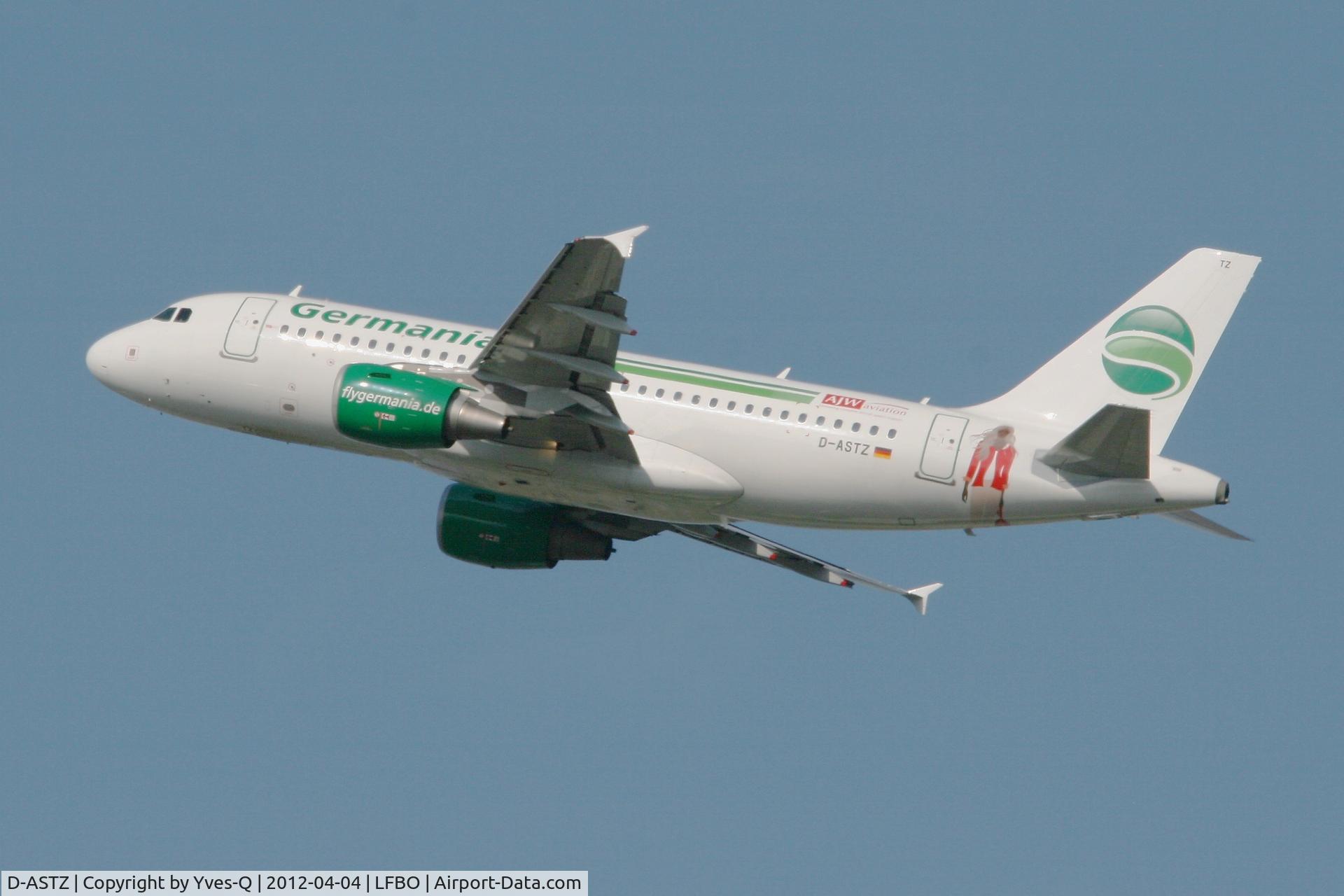 D-ASTZ, 2007 Airbus A319-112 C/N 3019, Airbus A319-112, Take-off Rwy 32L, Toulouse Blagnac Airport (LFBO-TLS)