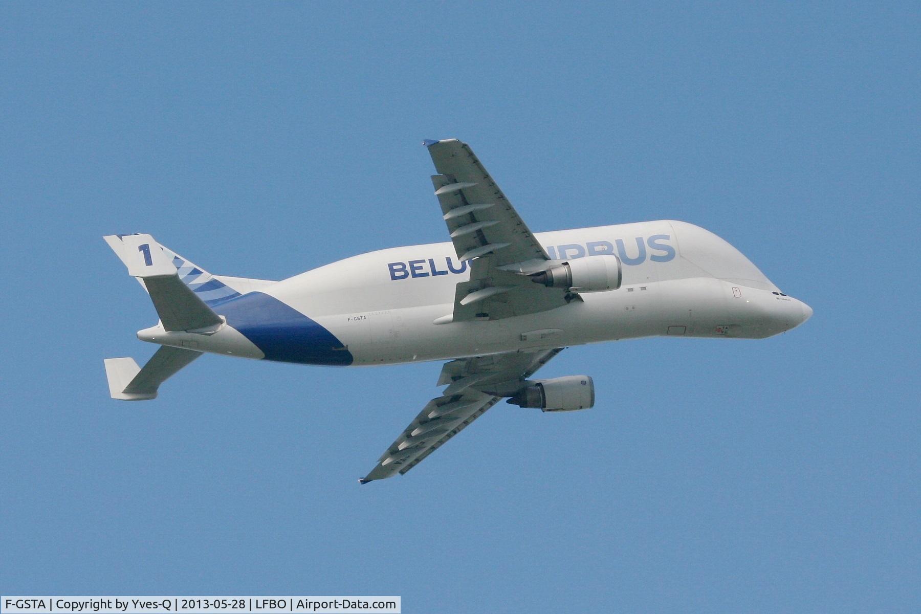 F-GSTA, 1994 Airbus A300B4-608ST Super Transporter C/N 655, Airbus A300-605ST Beluga, Take-off Rwy 32L, Toulouse Blagnac Airport (LFBO-TLS)
