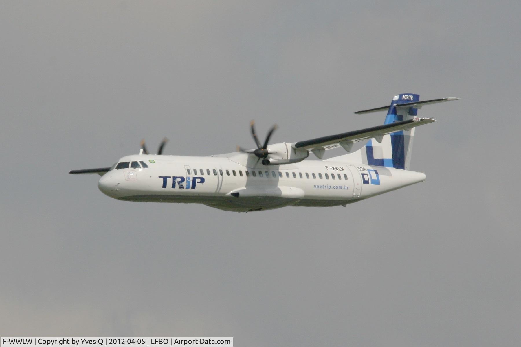 F-WWLW, 2012 ATR 72-600 C/N 998, ATR 72-600, Take off Rwy 32L, Toulouse Blagnac Airport (LFBO-TLS)