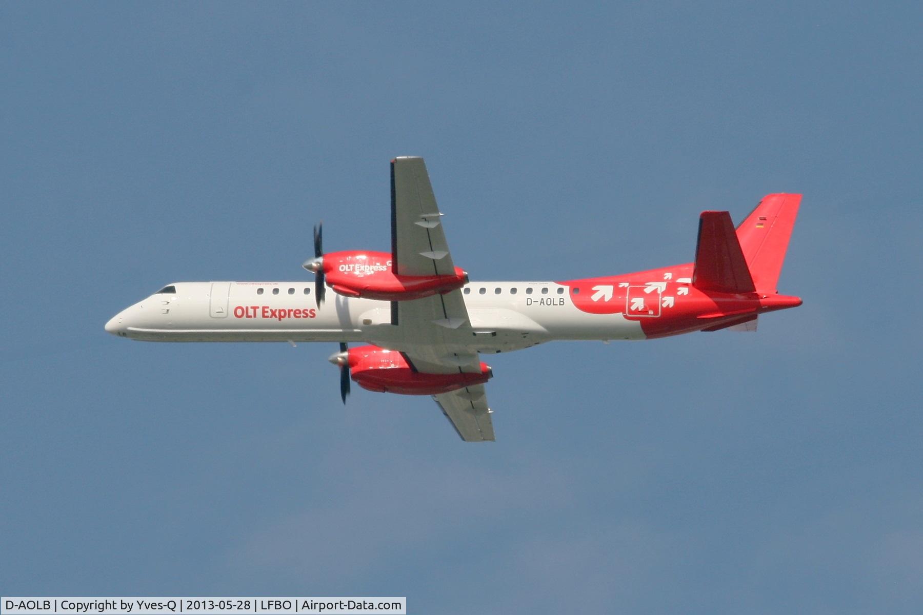 D-AOLB, 1994 Saab 2000 C/N 2000-005, Saab 2000 - OLT  Express Germany, Take-off Rwy 32L, Toulouse Blagnac Airport (LFBO-TLS)