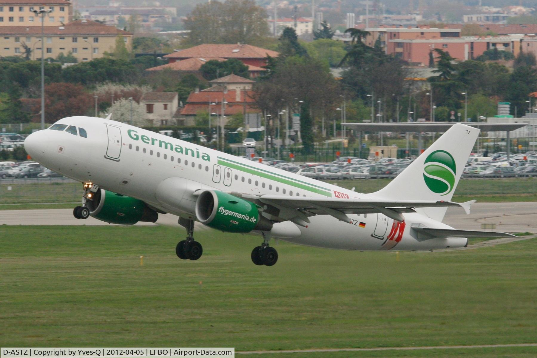 D-ASTZ, 2007 Airbus A319-112 C/N 3019, Airbus A319-112, Take-off Rwy 32L, Toulouse Blagnac Airport (LFBO-TLS)