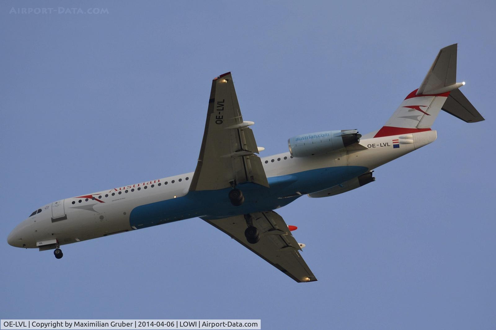 OE-LVL, 1992 Fokker 100 (F-28-0100) C/N 11404, Austrian (Tyrolean)