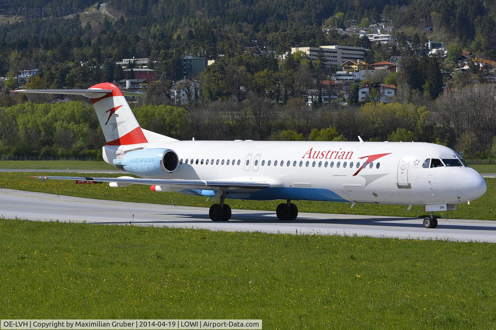 OE-LVH, 1993 Fokker 100 (F-28-0100) C/N 11456, Austrian (Tyrolean)